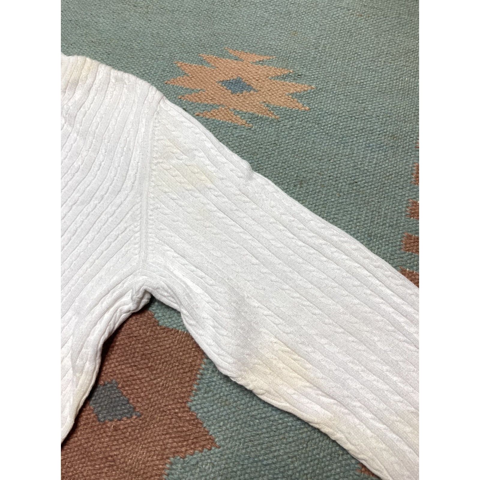 Ralph Lauren VINTAGE LRL Lauren Ralph Lauren Cable Knit Sweater Lightweight Cotton Women’s Large Shirt Pullover White Womens Size L / US 10 / IT 46 - 4 Thumbnail