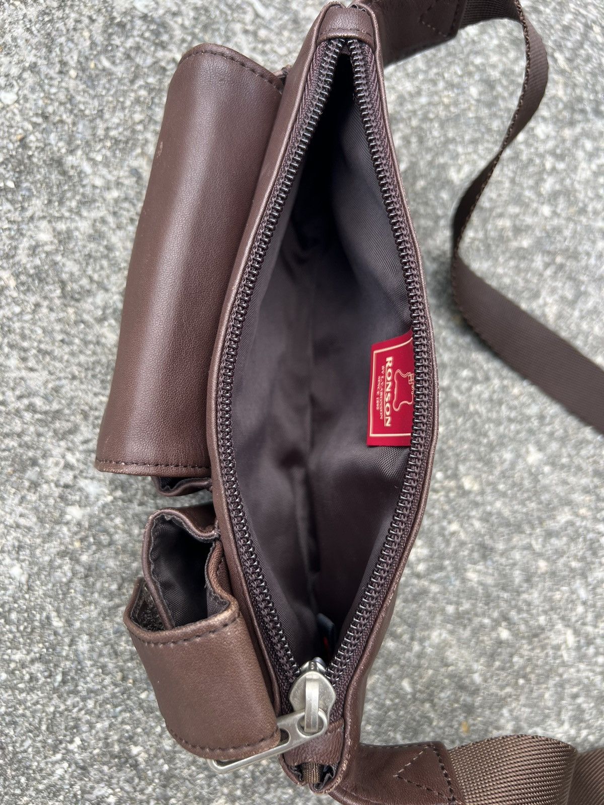 Leather VTG RONSON L.V.ARONSON Patina Brown Leather Mini Pouch Bag Size ONE SIZE - 17 Thumbnail