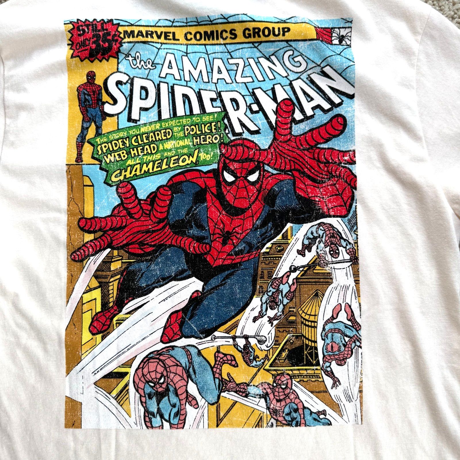 Marvel Comics Marvel Spider Man Comic Tee Large Cream Vintage Graphic Size US L / EU 52-54 / 3 - 8 Thumbnail