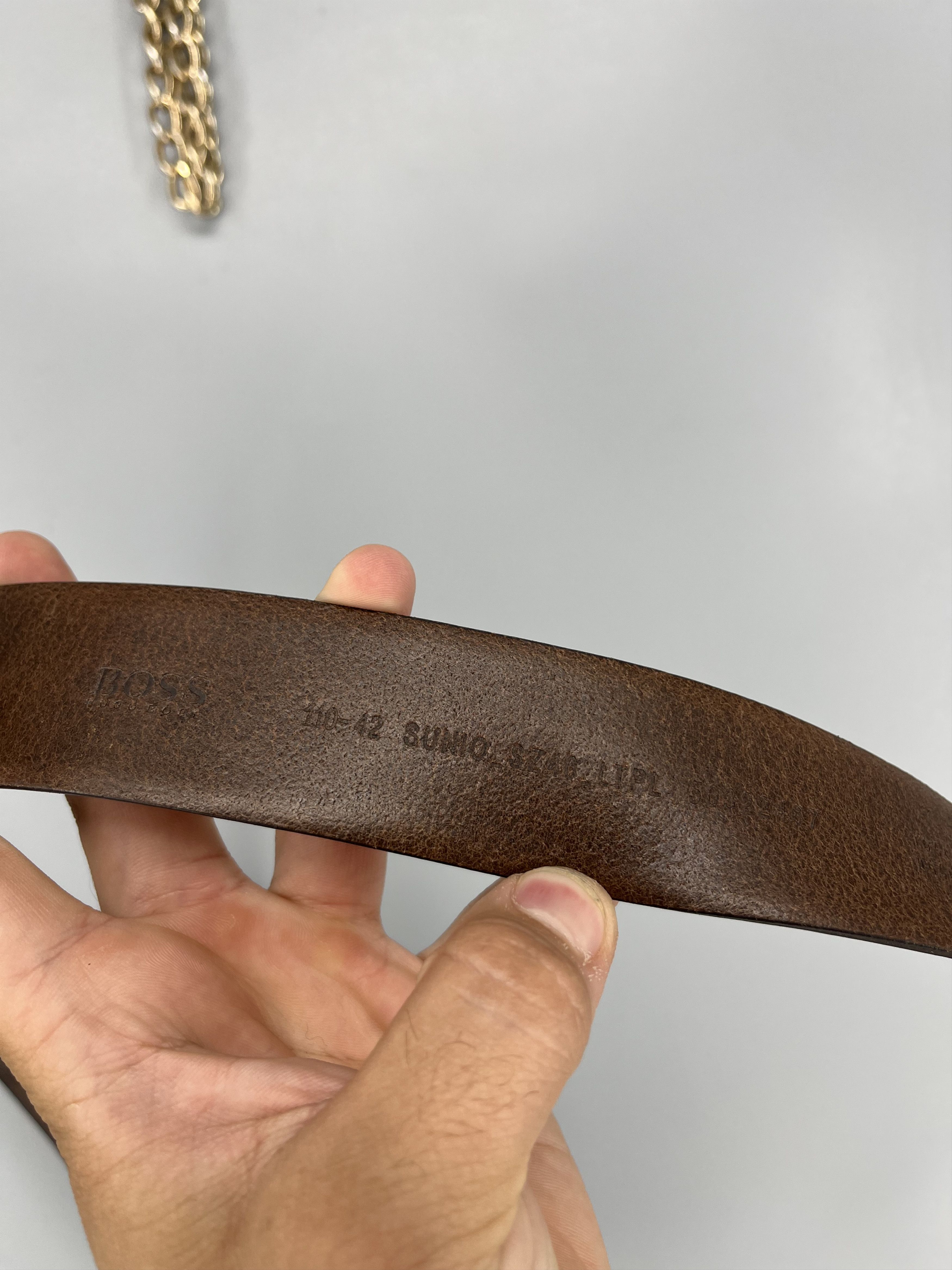 Hugo Boss Hugo Boss Brandon Handmade Dark Brown Leather Belt Men's Size ONE SIZE - 15 Thumbnail