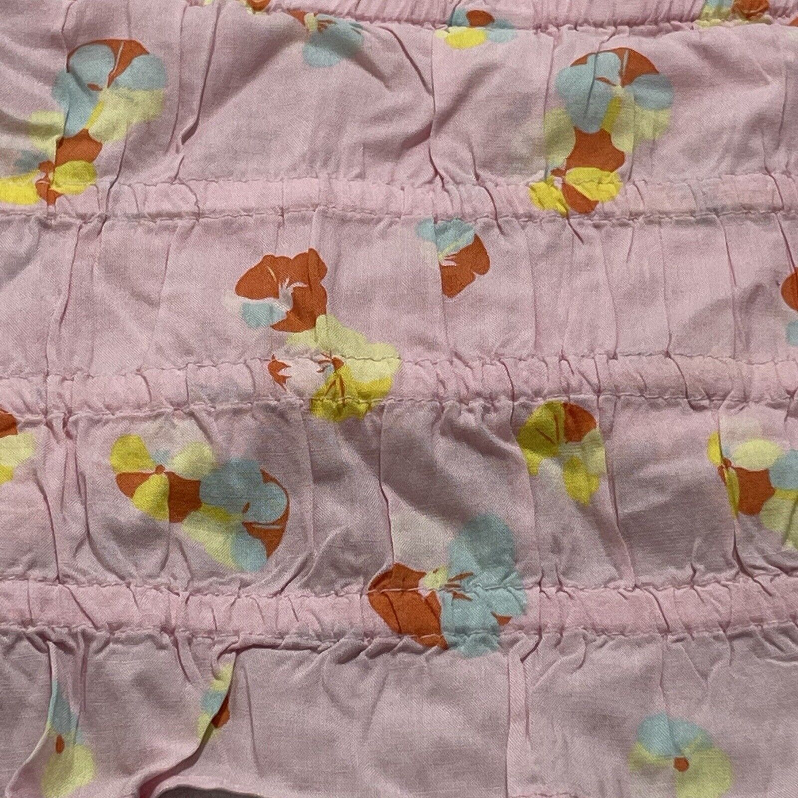Nordstrom BP Tube Top Pink Multi Textile Floral Smocked Strapless Size M / US 6-8 / IT 42-44 - 10 Thumbnail