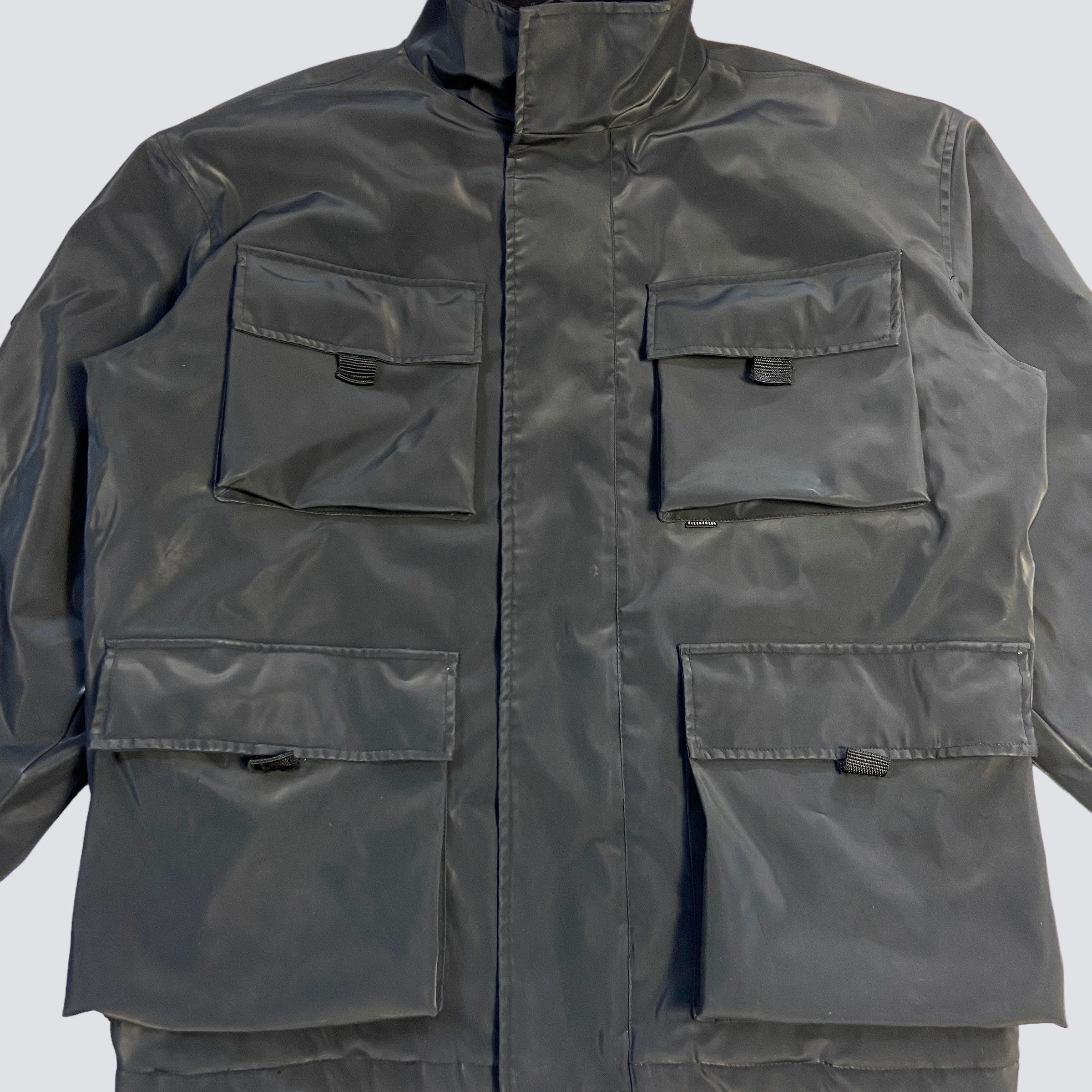 Other EISENEGGER MULTIPOCKET RUBBER SHIMMER RARE JACKET - № 2130 Size US L / EU 52-54 / 3 - 4 Thumbnail