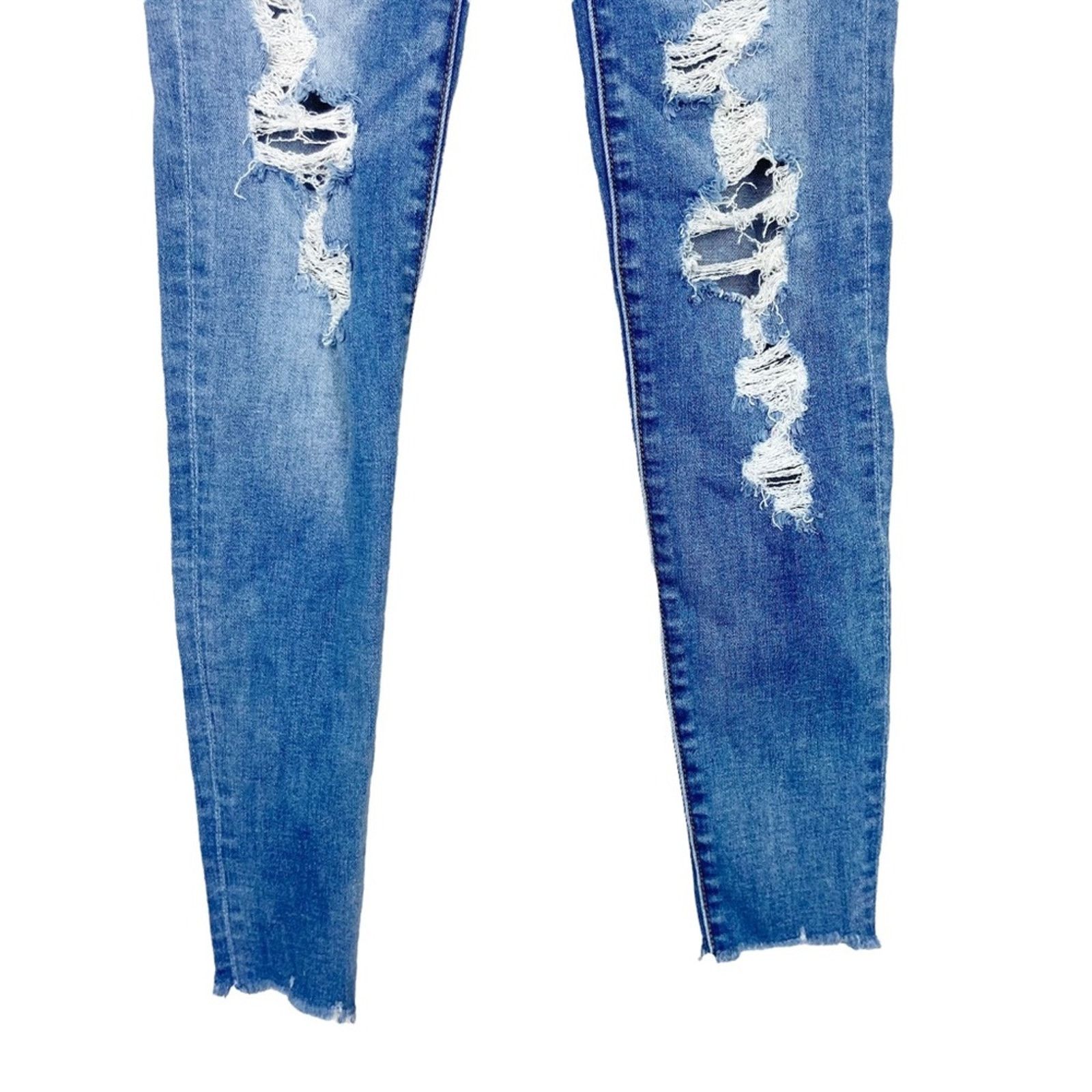 American Eagle Outfitters American Eagle Super High Rise Distressed Skinny Jeans Sz 0 Size 25" / US 0 / IT 36 - 3 Thumbnail