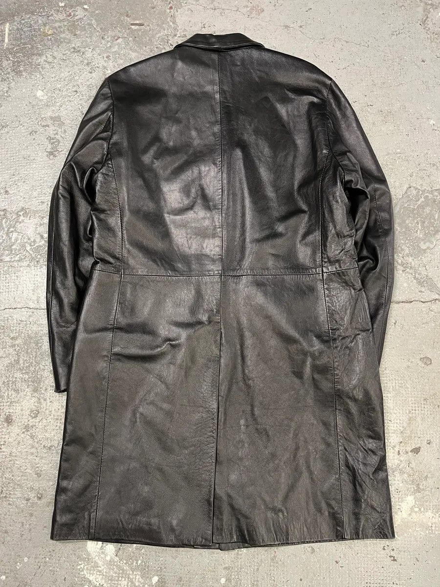 Gianfranco Ferre 2000s Gianfranco Ferré Black Matrix Long Trench Leather Jacket Size US L / EU 52-54 / 3 - 4 Thumbnail