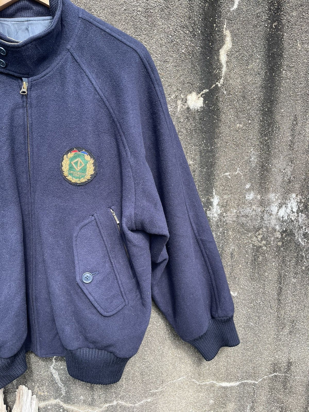 Christian Dior Monsieur Rare Vintage Christian Dior Sports Navy Wool Bomber Jacket Size US L / EU 52-54 / 3 - 9 Thumbnail