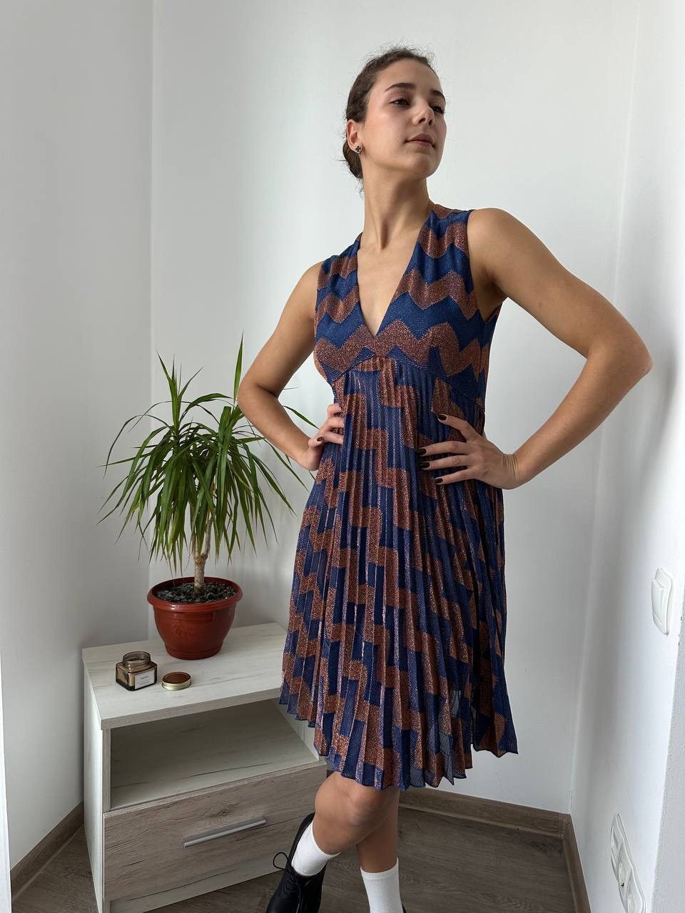 Missoni × Vintage Vintage Missoni Womens Zig Zag Multicolour Dress Size M / US 6-8 / IT 42-44 - 7 Thumbnail