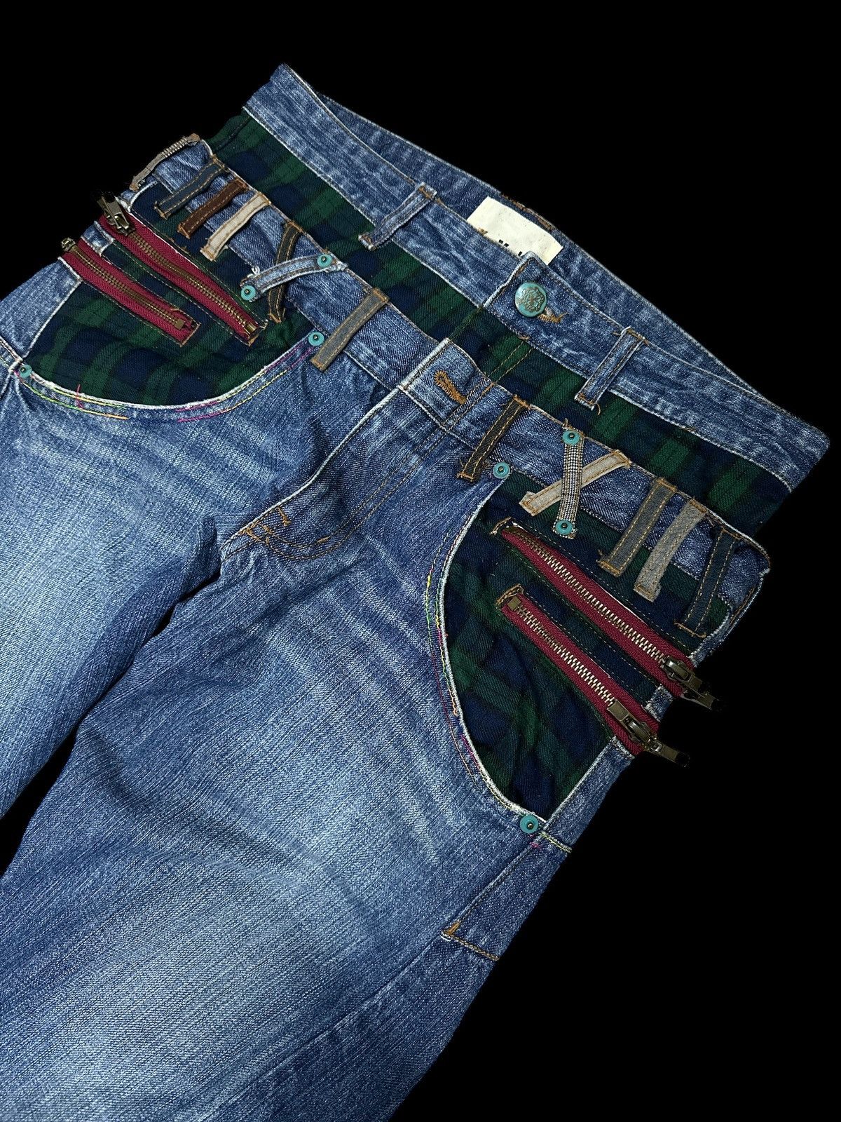 Japanese Brand Flare Twist Legs 💥 Double Waist Flare Twist Legs Denim💥 Size US 34 / EU 50 - 4 Thumbnail