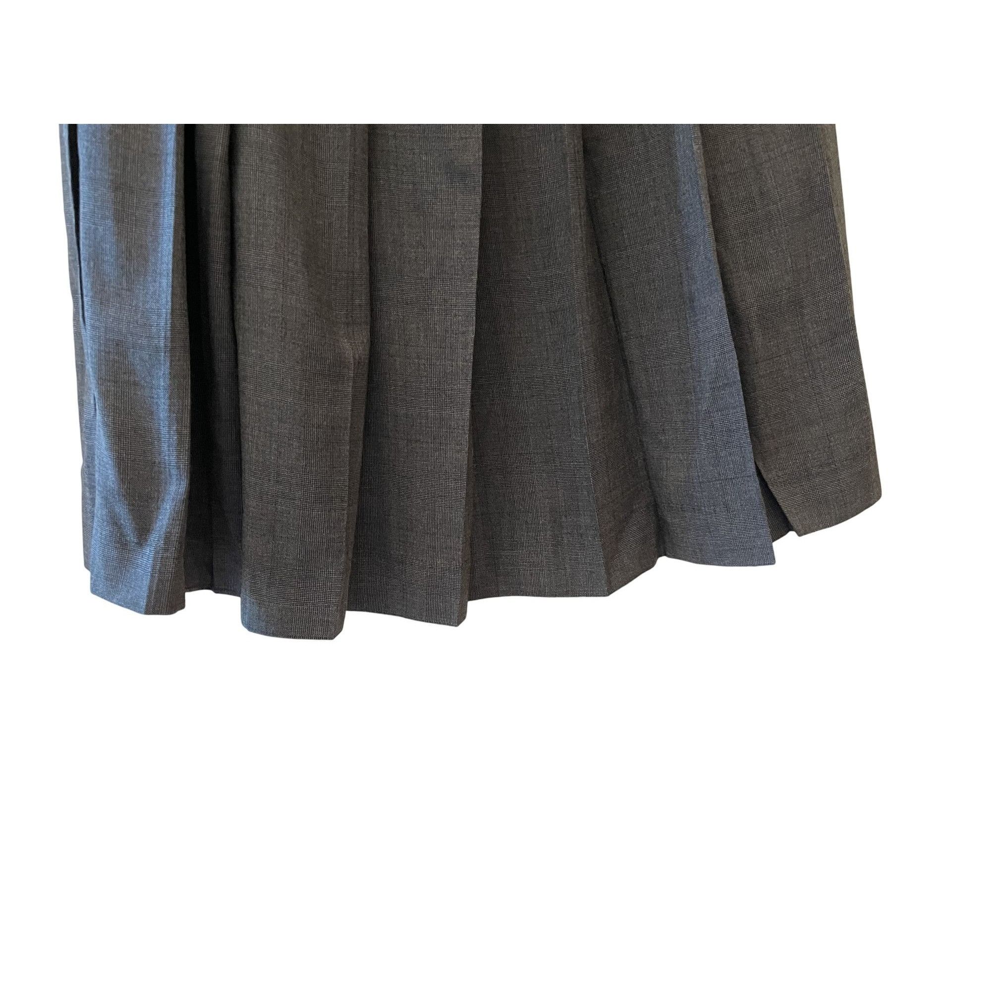 Miu Miu Miu Miu Womens Gray Pleated Mini Skirt With Elastic Waistban Size 38" / US 16 / IT 52 - 8 Thumbnail