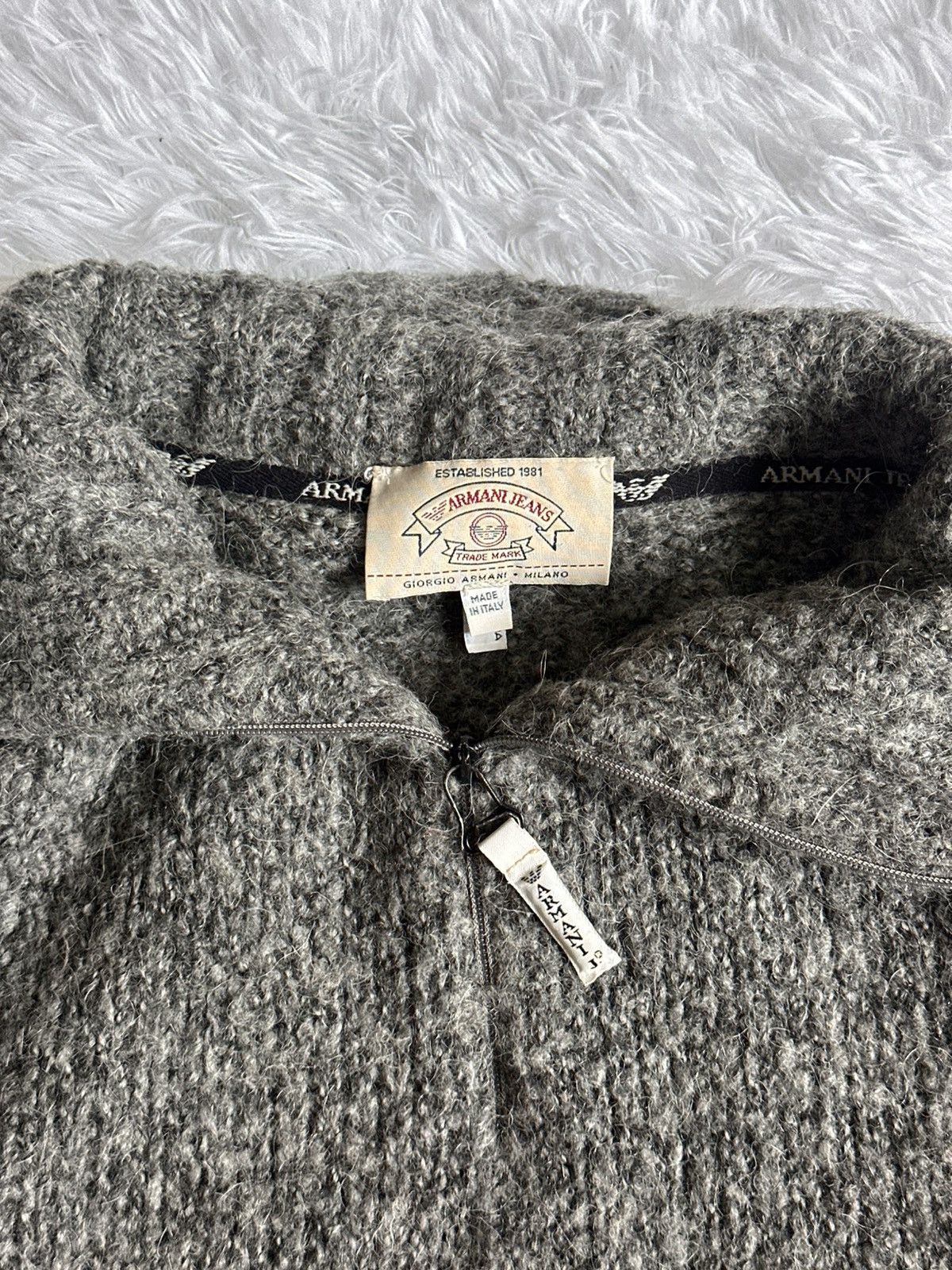 Giorgio Armani 90’s Armani Jeans Quater Zip Knitwear Size US XL / EU 56 / 4 - 4 Thumbnail