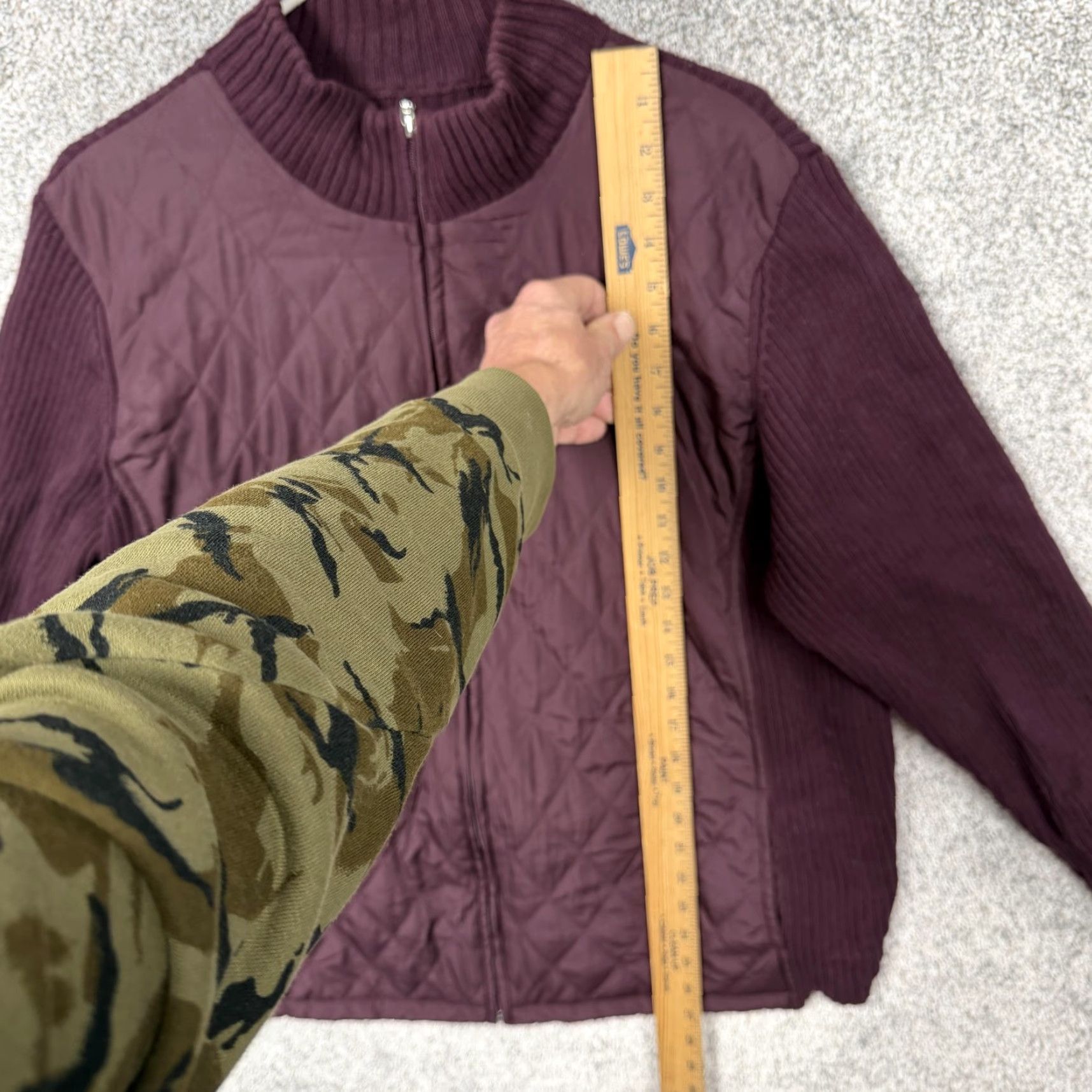 Croft & Barrow Croft & Barrow Jacket Women 2X Plus Plum Purple Quilted Knit Coastal Grandmacore Size XXL / US 16-18 / IT 52-54 - 2 Thumbnail