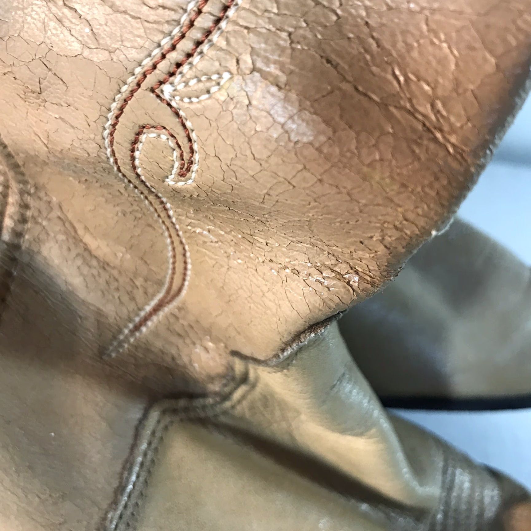 Vintage VINTAGE Acme Women's Western Cowboy Boots Size 7.5M Beige Leather Mid-Calf Casual Party Workwear Size US 7.5 / IT 37.5 - 6 Thumbnail