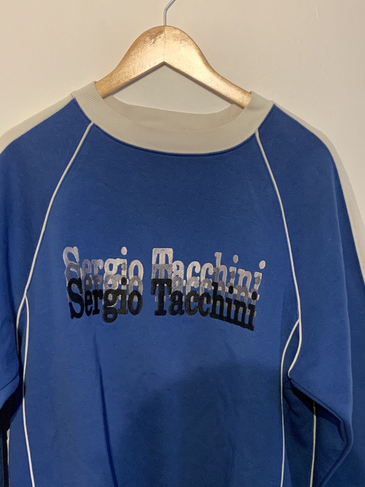Sergio Tacchini Sergio Tachini sweat shirt vintage blue and white M Size US M / EU 48-50 / 2 - 1 Thumbnail