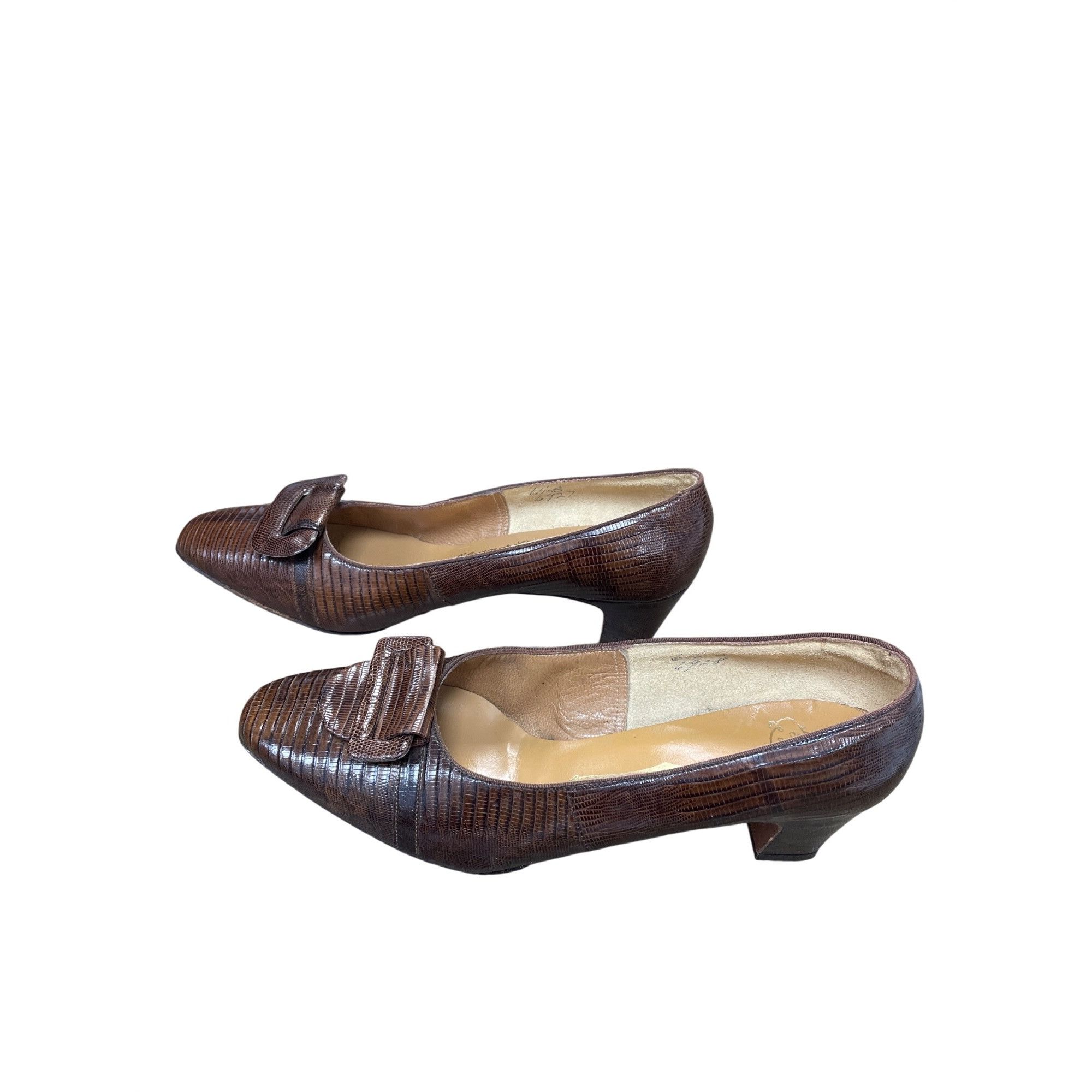 Other O'Connor Goldberg Womans VTG Brown Alligator Leather Loafers Size US 6.5 / IT 36.5 - 4 Thumbnail