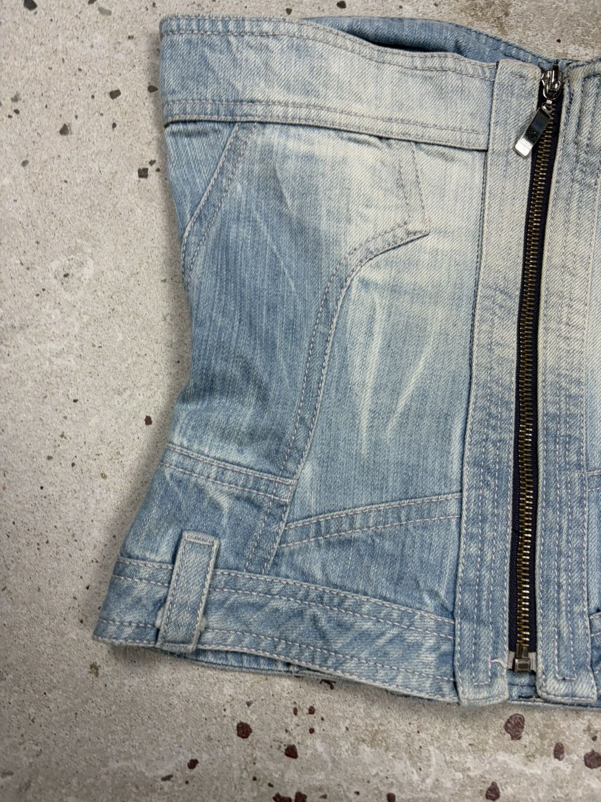 Just Cavalli Vintage 2000s Just Cavalli Denim Jeans Corset Top Zip Up Size M / US 6-8 / IT 42-44 - 8 Thumbnail
