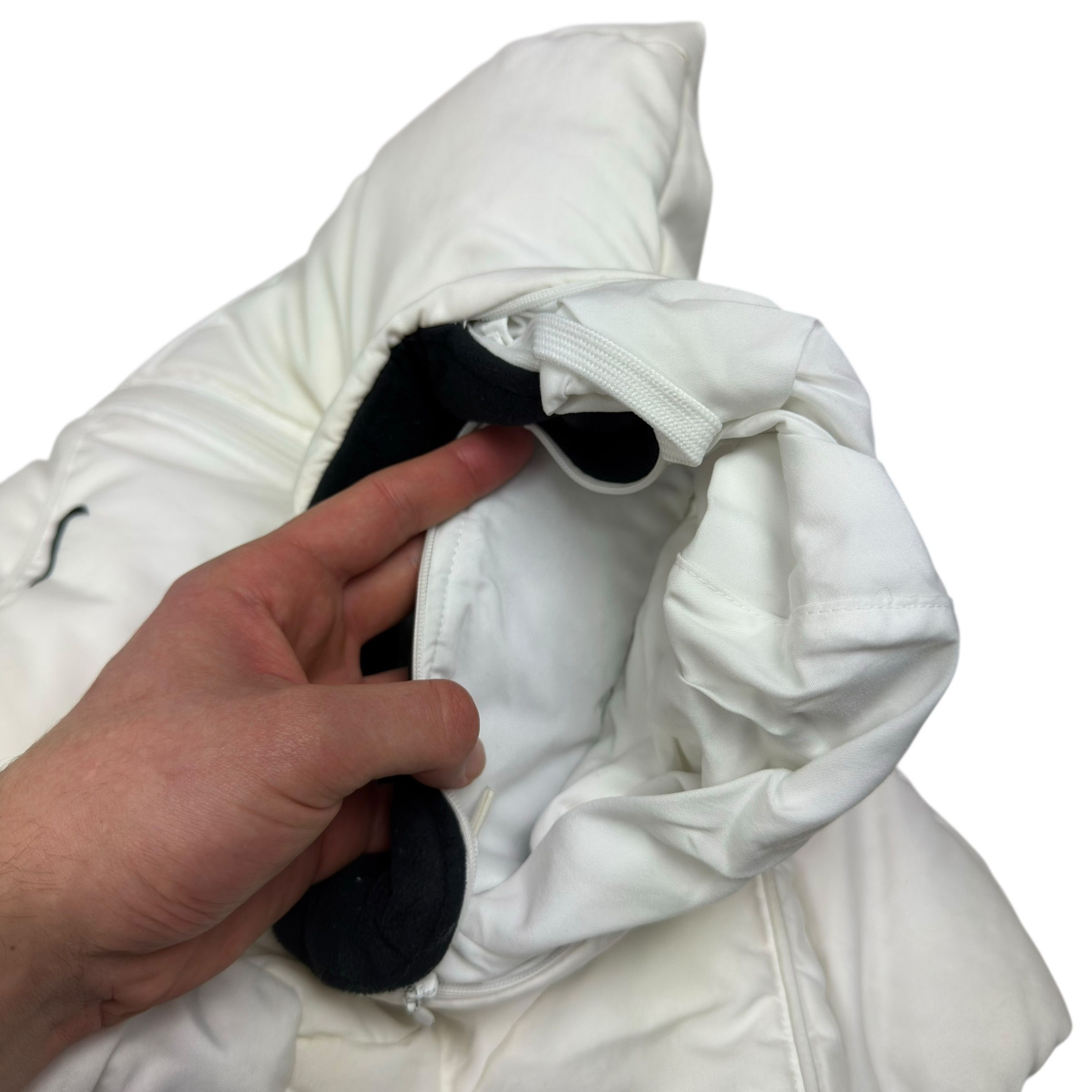 Nike Nike Womens White Black Solo Swoosh Full Zip Puffer Jacket S Size S / US 4 / IT 40 - 8 Thumbnail
