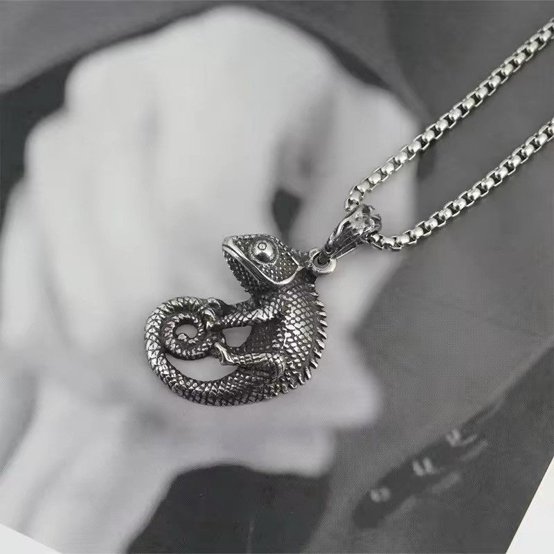 Jewelry × Vintage Domineering Chameleon Lizard Men's Necklace Size ONE SIZE - 4 Thumbnail