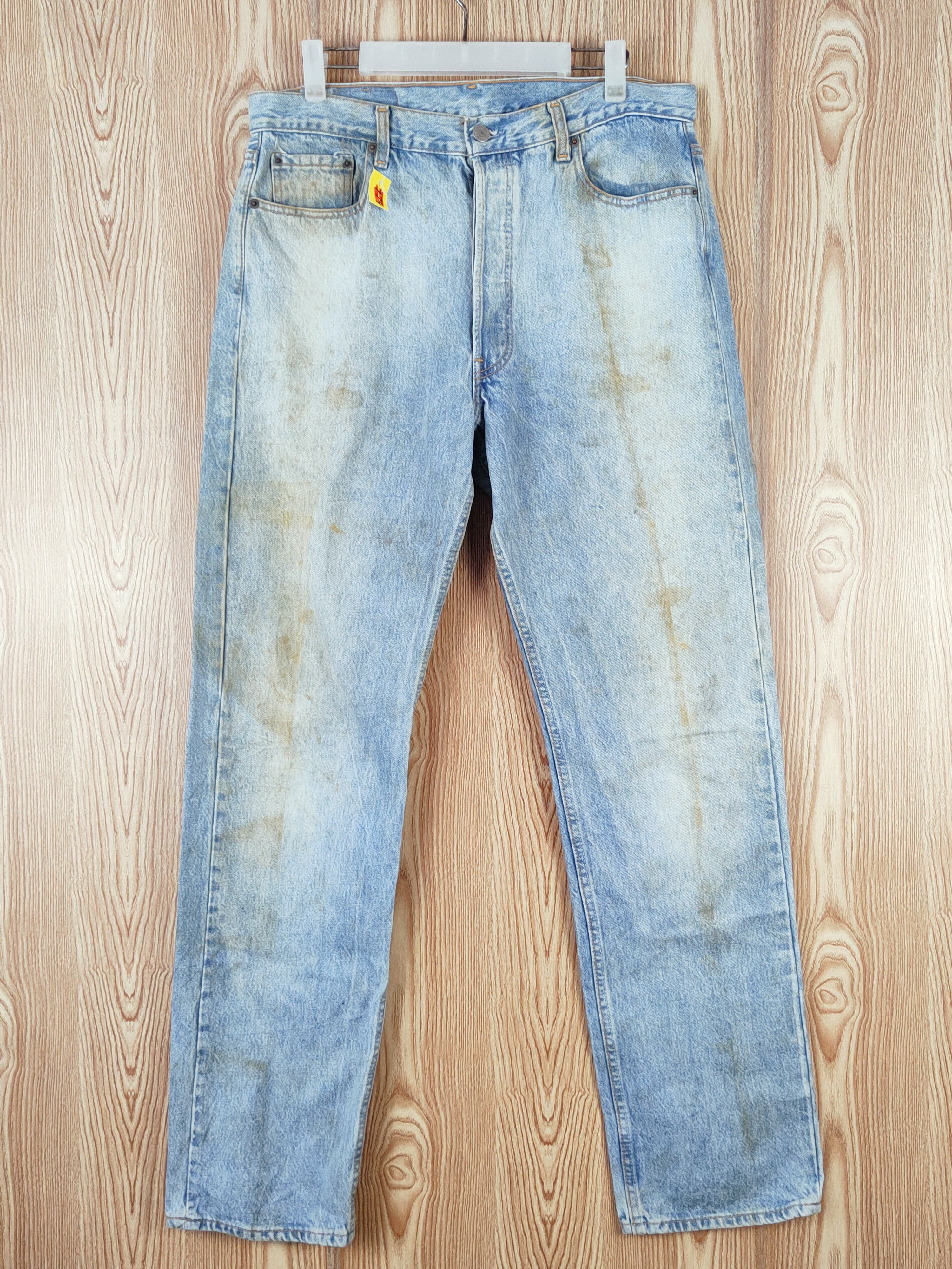 Levi's Levi's Blue Faded vintage Distressed Ripped Jeans #W703 Size US 35 - 1 Thumbnail