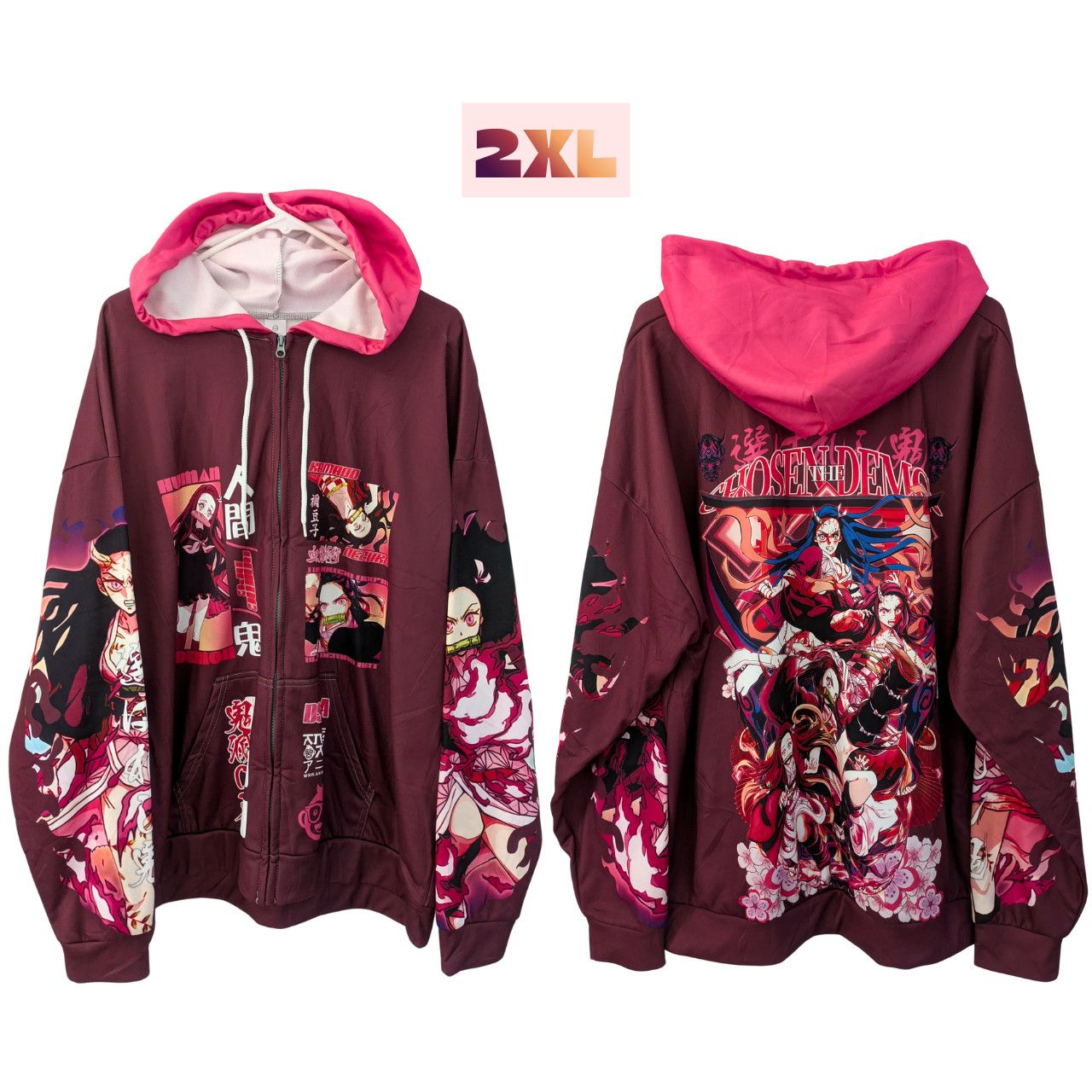 Other Anime Ape Demon Slayer Zip Hoodie 2XL Oversized Streetwear Size US XXL / EU 58 / 5 - 1 Thumbnail