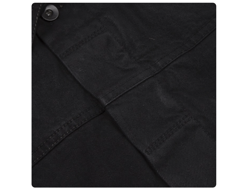 Rick Owens Rick Owens Black Waxed Denim Jacket with Stand Collar Size US M / EU 48-50 / 2 - 3 Thumbnail