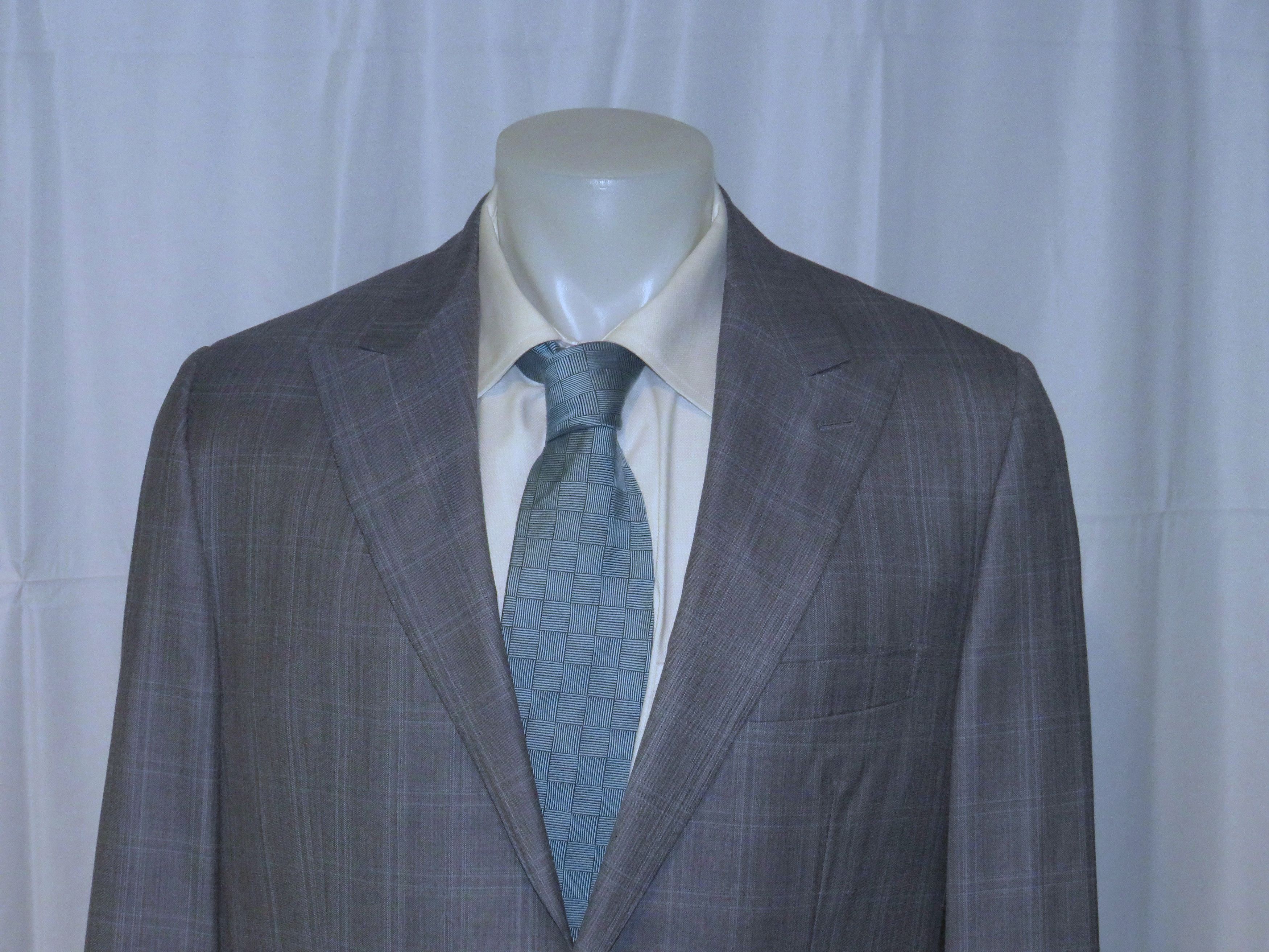 Other Marcello Vero x D'Avenza Gray Plaid Two Button Blazer 43R Size 44R - 2 Thumbnail