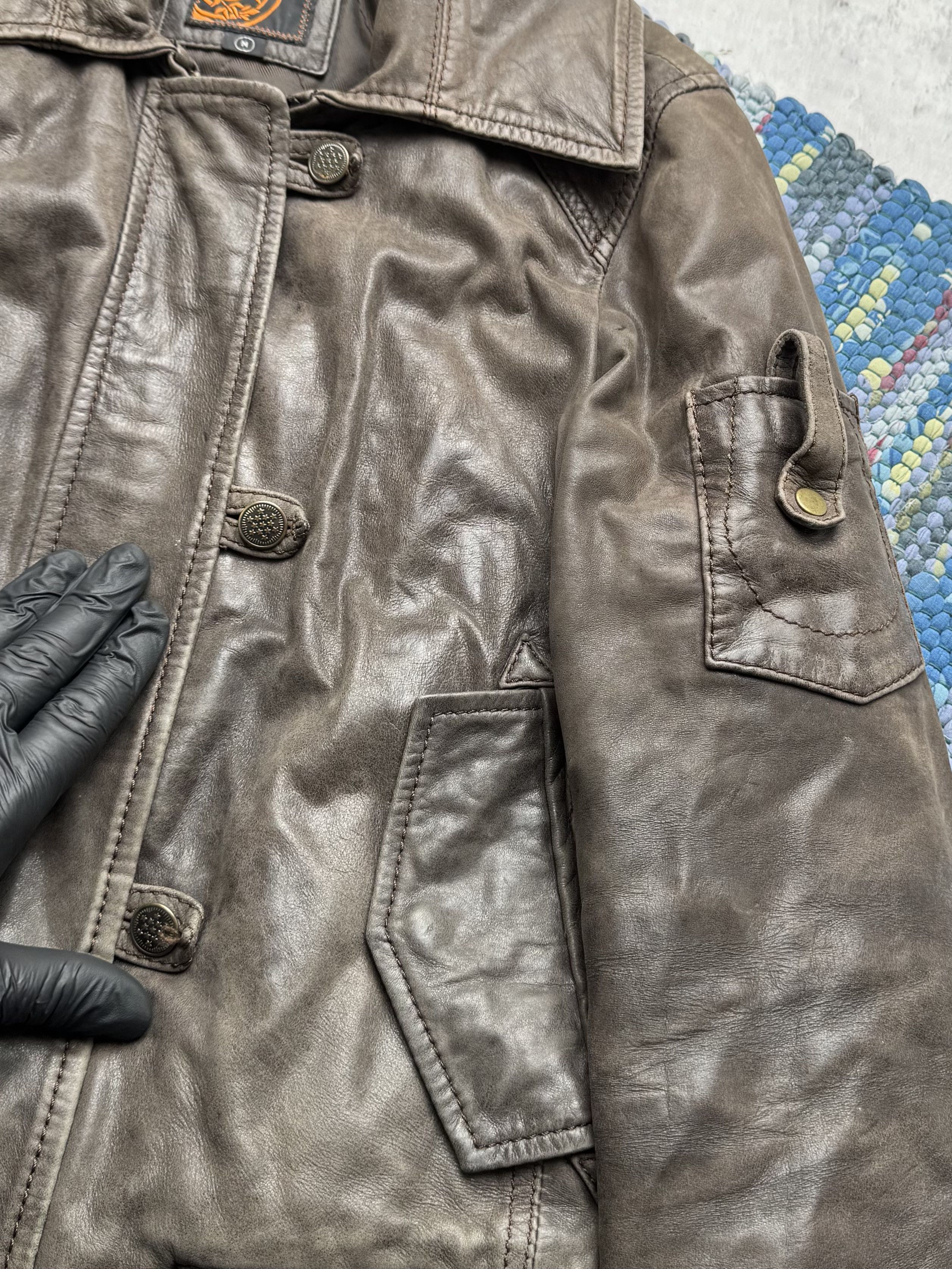 Vintage Vintage Real Leather Bomber Jacket Button Up Casual Jacket Size M / US 6-8 / IT 42-44 - 4 Thumbnail