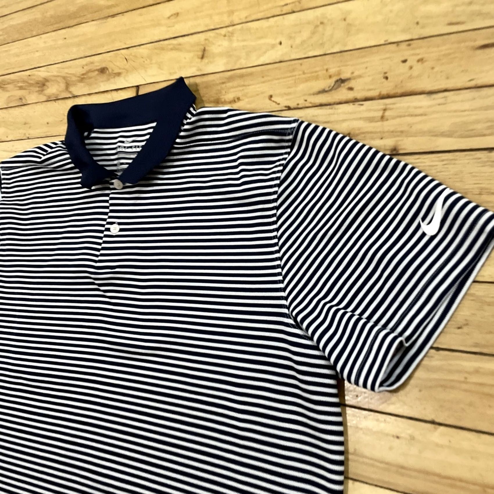 Nike Nike Dri-Fit Polo Shirt Men XL Blue Striped Preppy Old Money Sports Standard Fit Size US XL / EU 56 / 4 - 5 Thumbnail