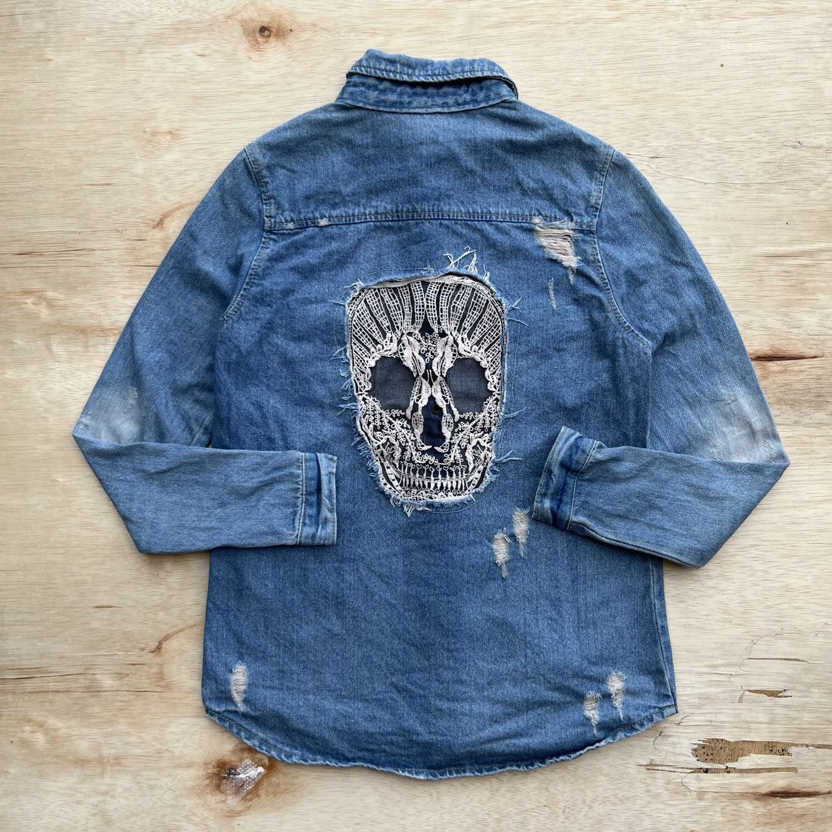 Hysteric Glamour MIX & REMIX SKULL HEAD MADPUNK Y2K VINTAGE KOREAN DENIM Size S / US 4 / IT 40 - 1 Thumbnail