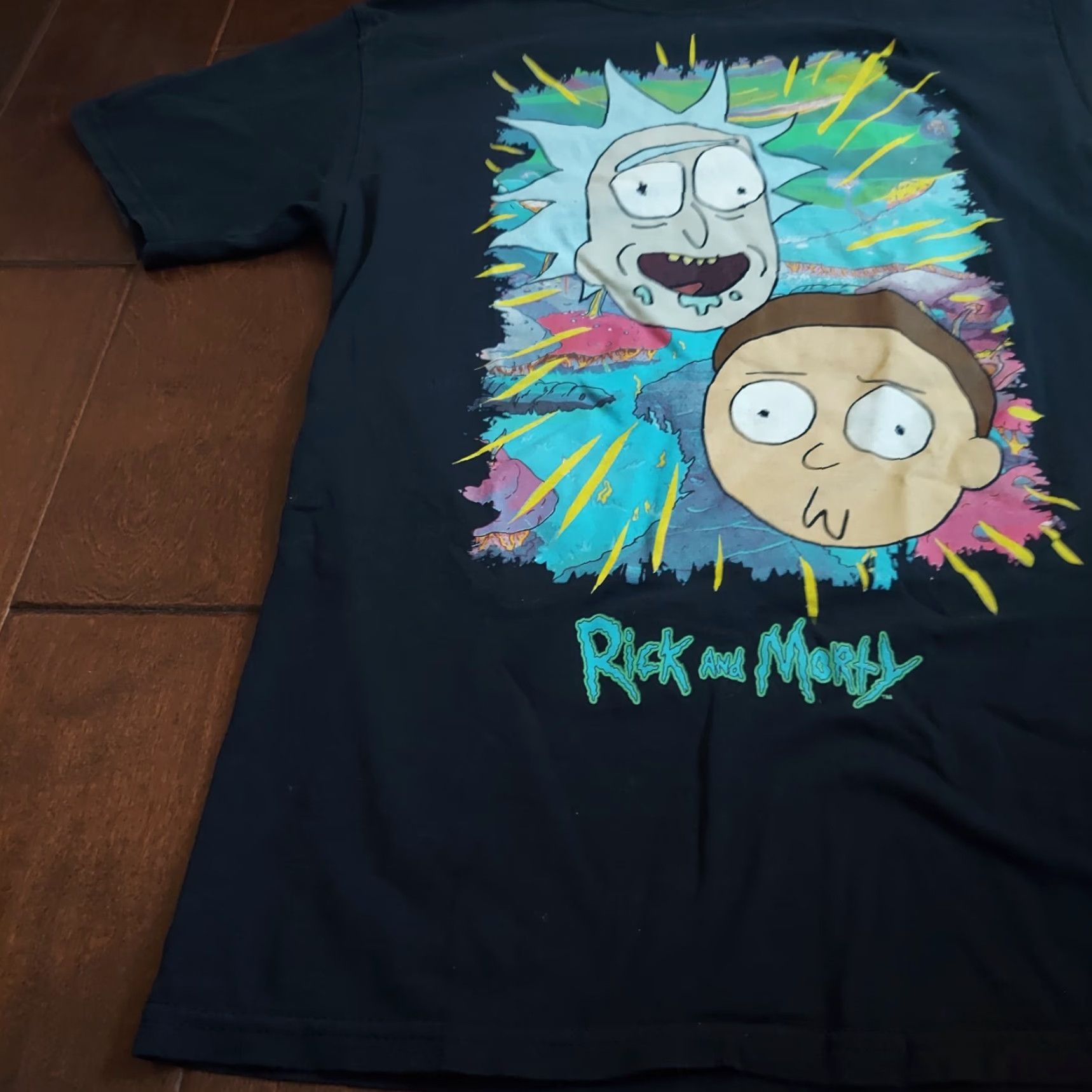 Vintage Rick and Morty Shirt Mens Small Black Graphic Tee Cartoon Trippy Short Sleeve Adult Swim Tee Size US S / EU 44-46 / 1 - 5 Thumbnail