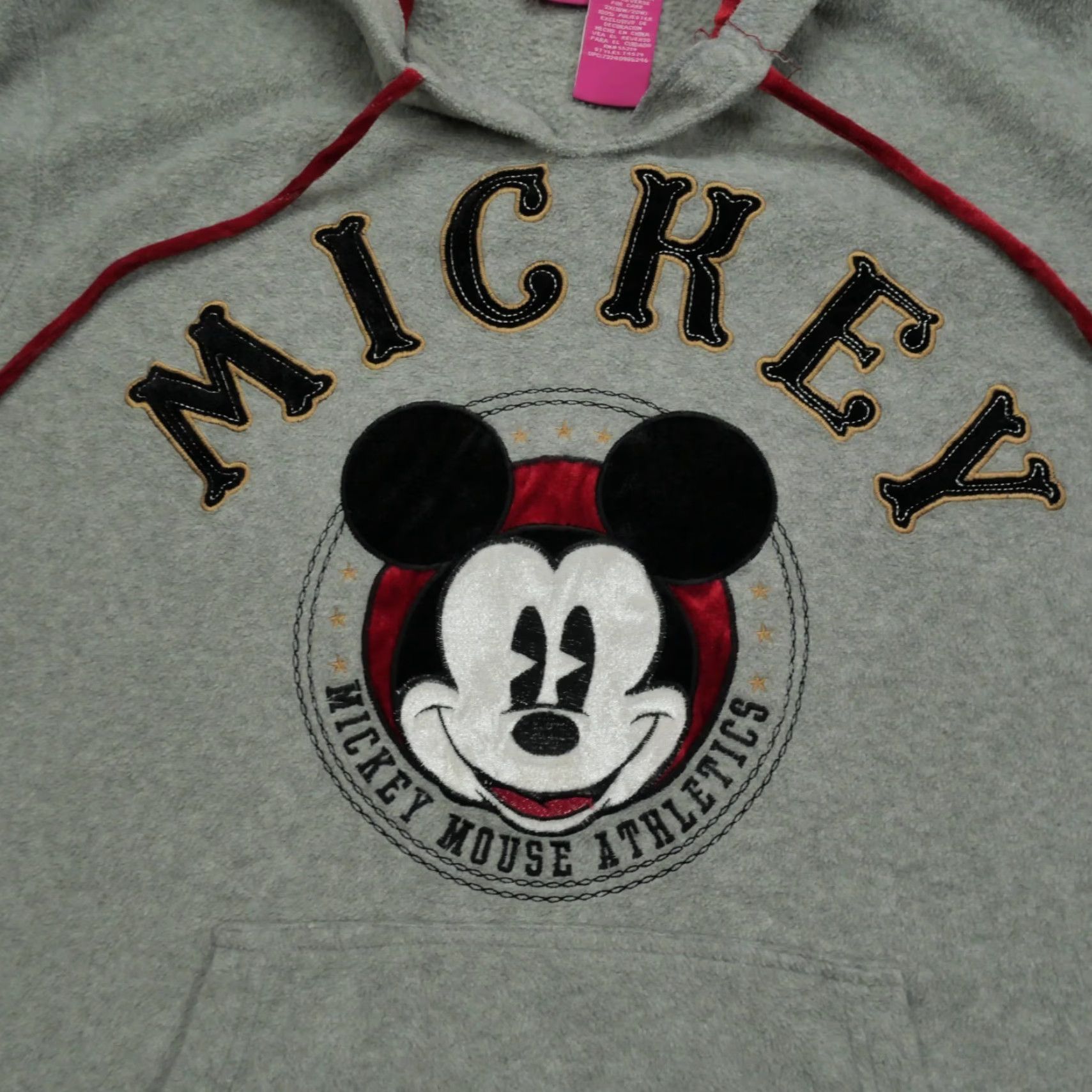 Disney VINTAGE Disney Mickey Mouse Hoodie Womens 2X Grey Fleece Pullover Pullover casual logo 90s Womens Size XXL / US 16-18 / IT 52-54 - 2 Thumbnail
