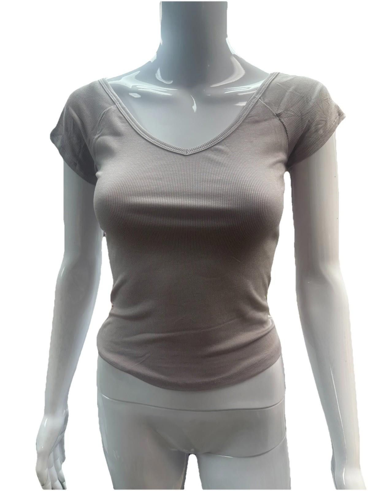 Other Wild Fable Womens Ribbed V-Neck Short Sleeve T-Shirt Gray S Size S / US 4 / IT 40 - 1 Thumbnail