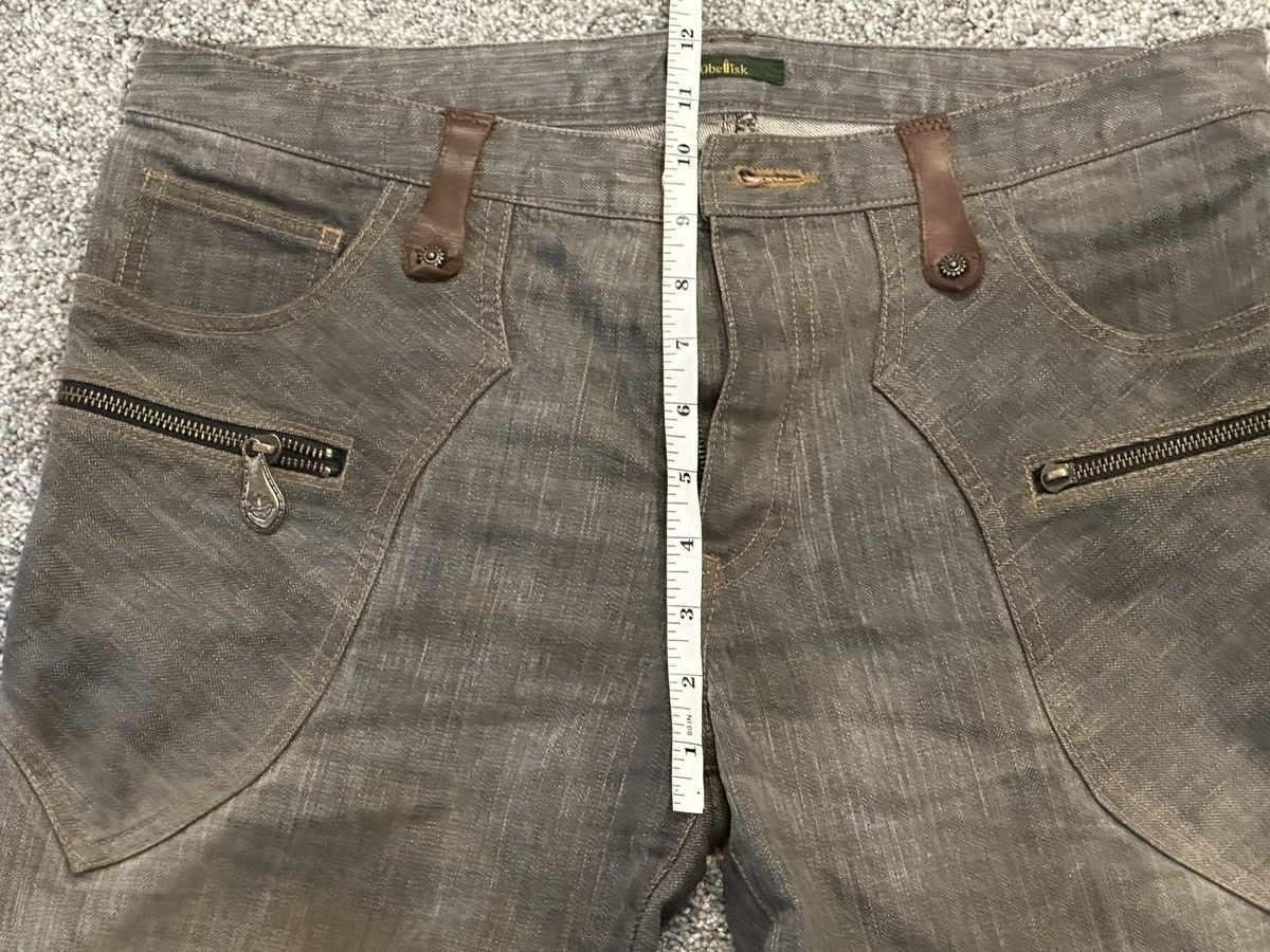 Obelisk Obelisk Y2K Flare Denim Leather patched Size US 33 - 15 Thumbnail