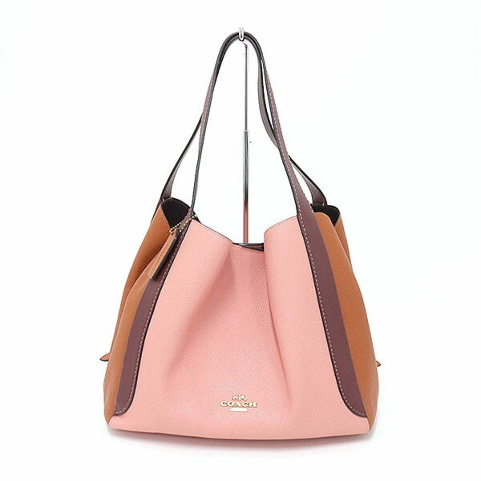 image of Coach Hadley Hobo Color Block Chalk Multi Shoulder Bag Polished Pebble Leather 76088 in Red, Women'