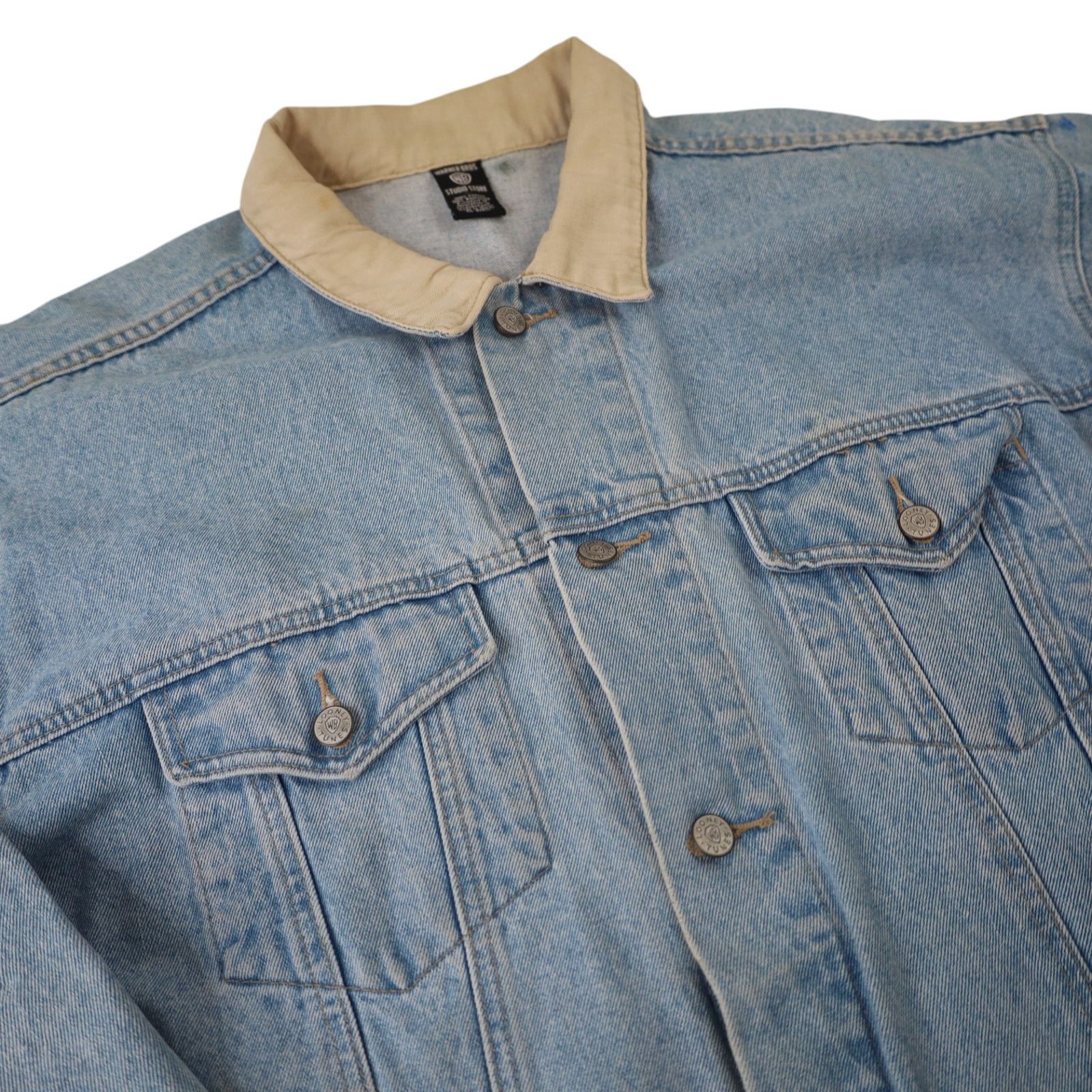 Vintage Vintage Looney Tunes "Thats all Folks" Denim Jacket Size US L / EU 52-54 / 3 - 5 Thumbnail