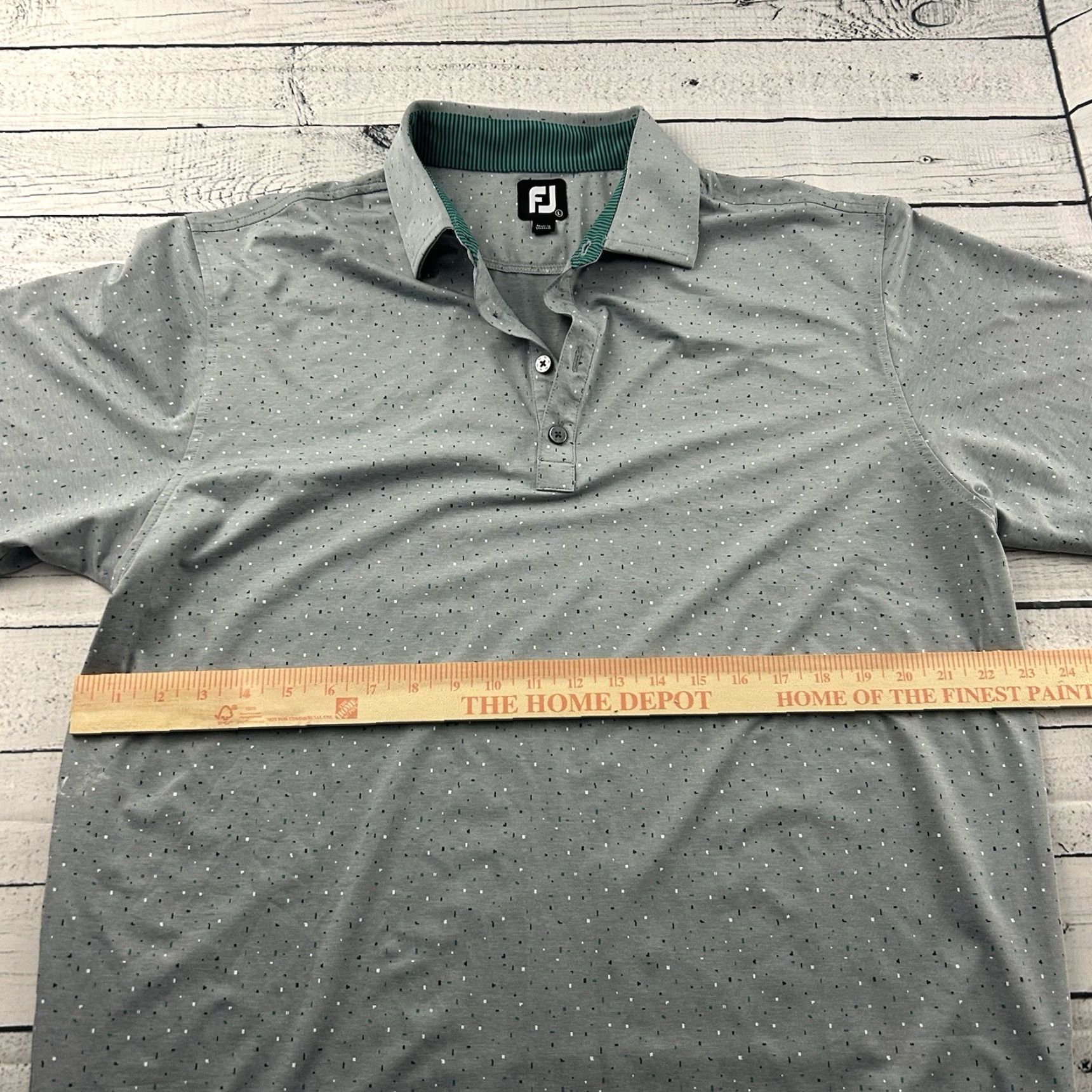 Footjoy FootJoy Confetti Print Short Sleeve Golf Polo Shirt Men's Large Gray Size US L / EU 52-54 / 3 - 4 Thumbnail