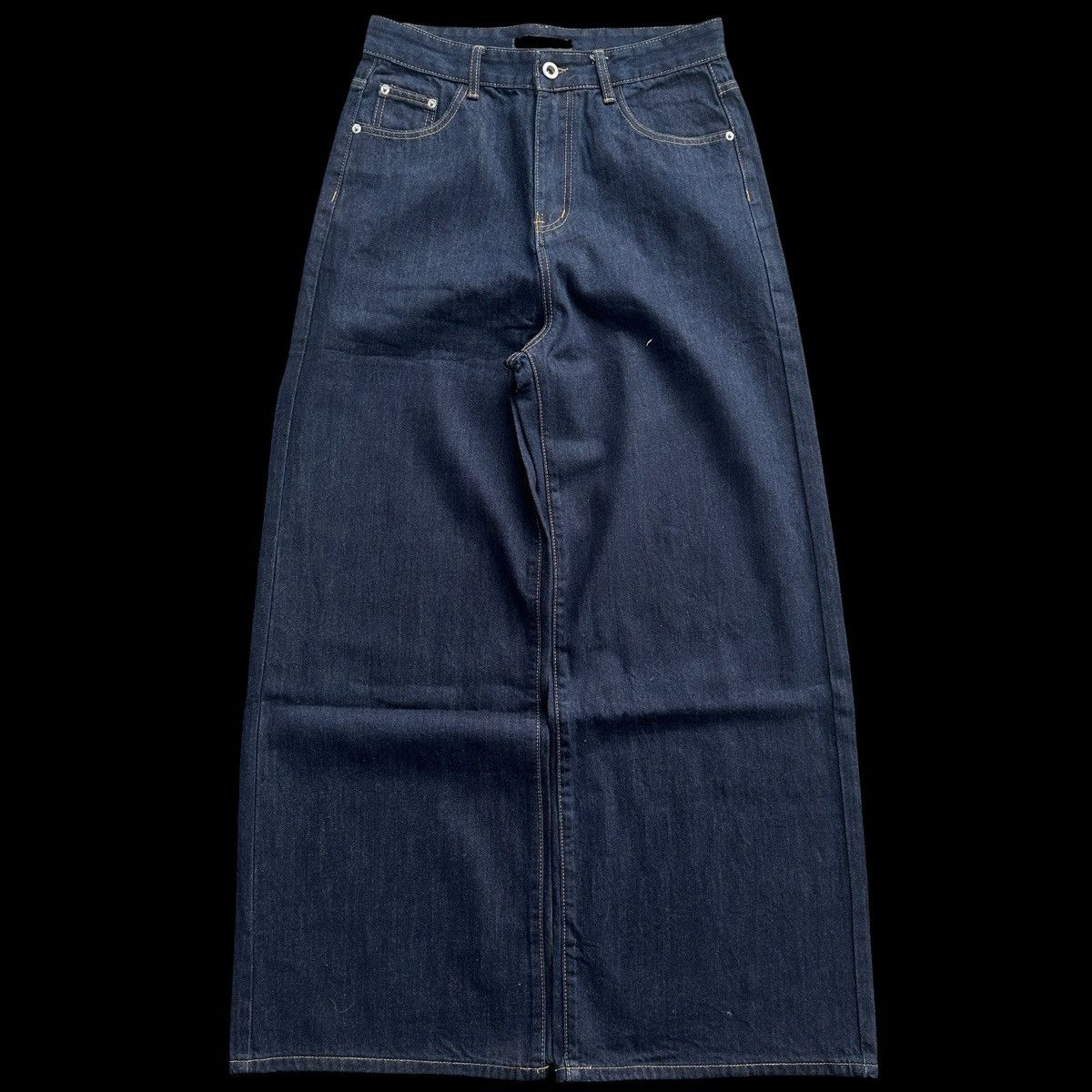 Jean × Vintage Baggy Navy Blue Denim Jeans Size US 32 / EU 48 - 6 Thumbnail