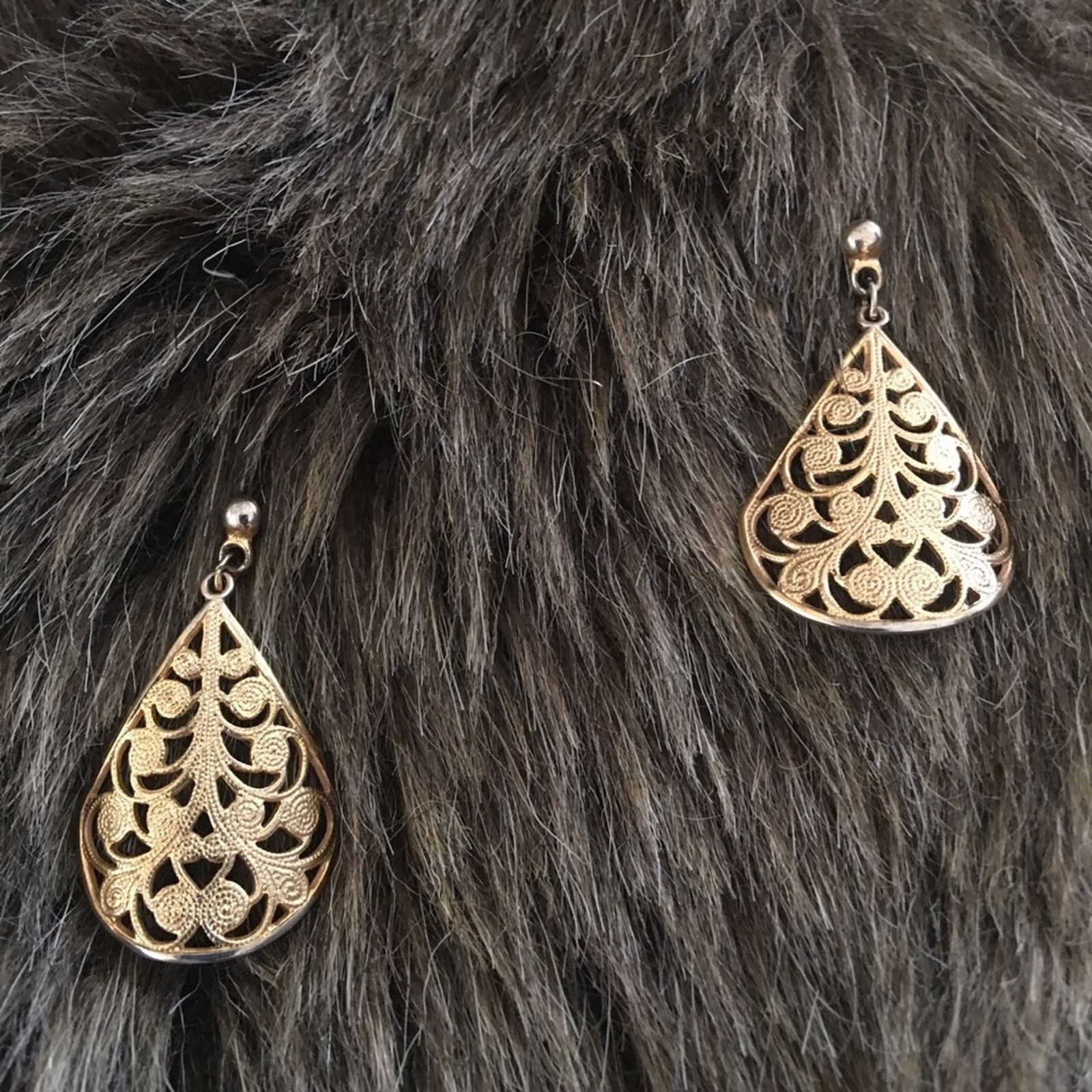 Vintage Vintage gold tone filigree dangle earrings Size ONE SIZE - 3 Thumbnail