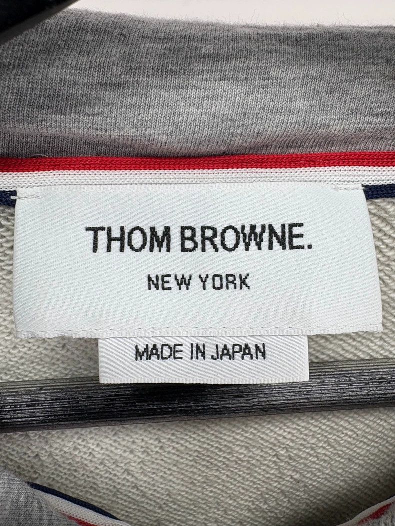Thom Browne Thom Browne Gray four stripe zip hoodie Size US L / EU 52-54 / 3 - 6 Thumbnail