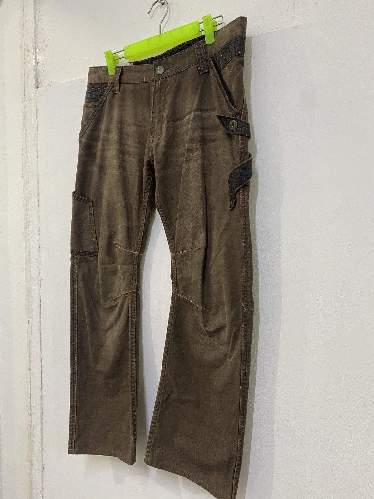 Japanese Brand 💥PUNK GOTH EMO DESIGN GOA TWENTH WORK BONDAGE FLARE JEANS Size US 36 / EU 52 - 3 Thumbnail