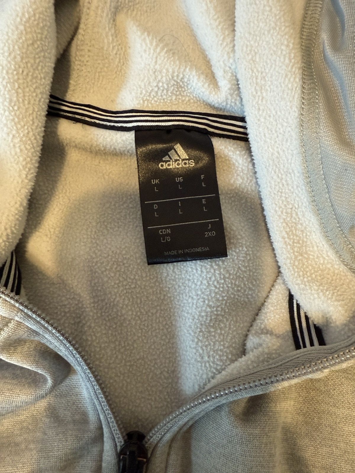 Adidas Adidas Grey Zip Up Hoodie Size US L / EU 52-54 / 3 - 2 Thumbnail