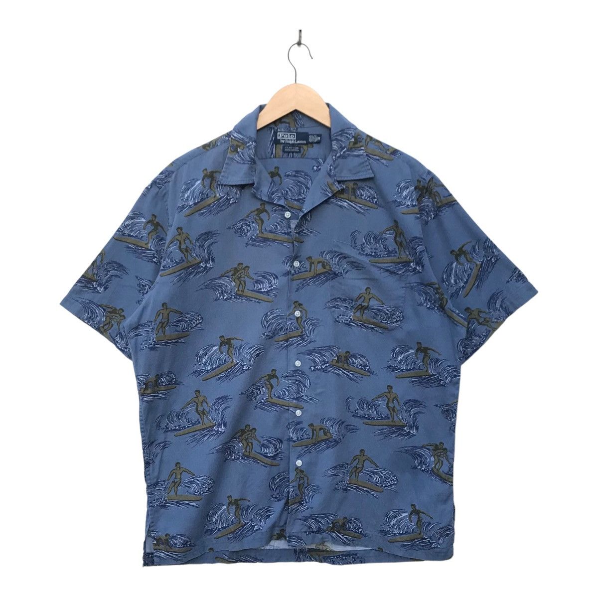 Polo Ralph Lauren Vintage Polo Ralph Lauren Surfing Overprinted Button Down Size US XL / EU 56 / 4 - 1 Thumbnail