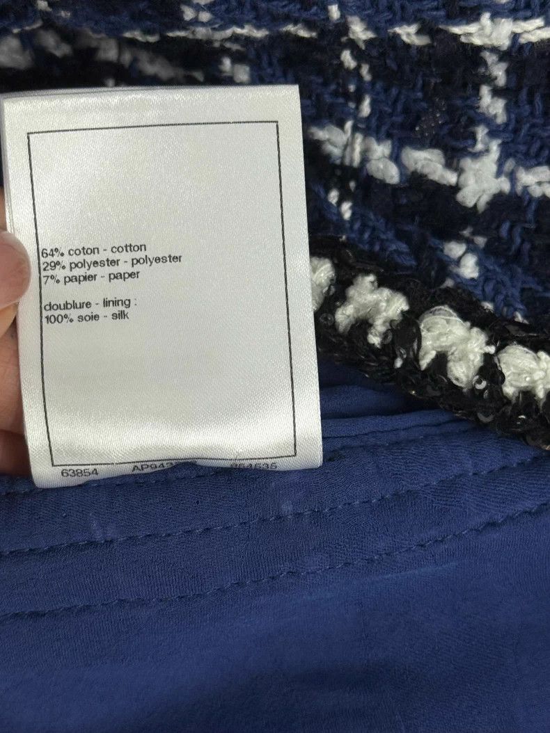 Chanel Chanel Blue plaid tweed coat Size S / US 4 / IT 40 - 7 Thumbnail