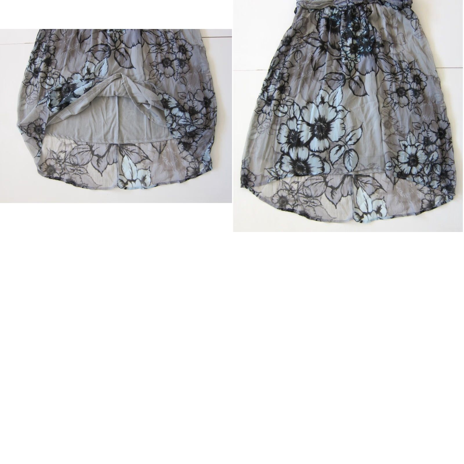 Vintage Motherhood Maternity Grey Blue Floral Empire Sheath A-Line Jumper Tank Dress S Size S / US 4 / IT 40 - 8 Thumbnail
