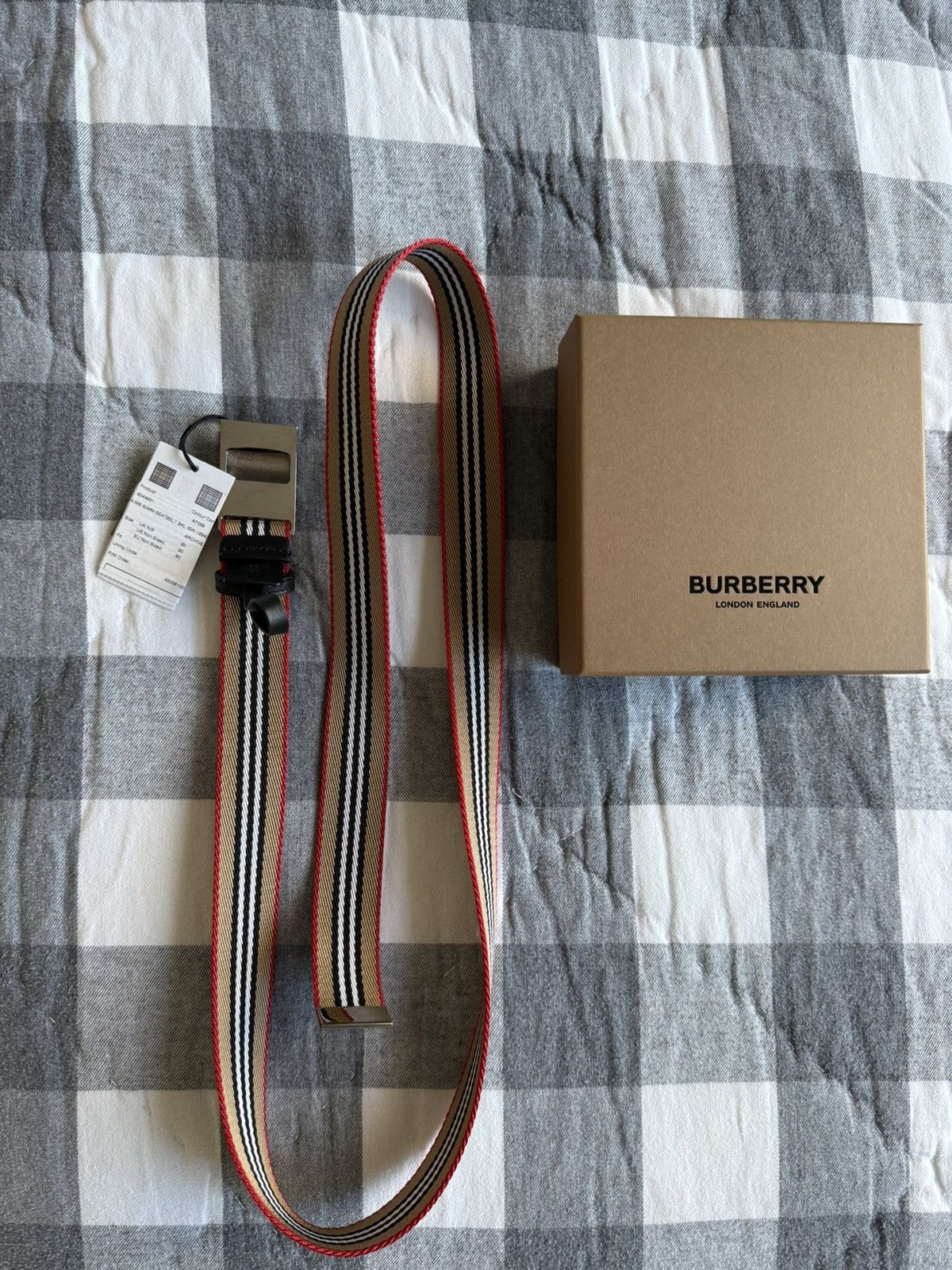 Burberry Burberry Stripe Belt Size 36 - 1 Thumbnail