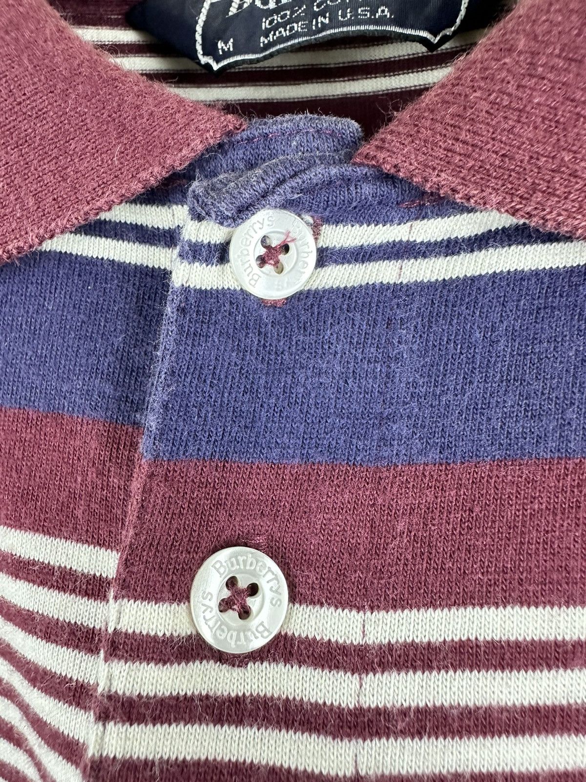 Burberry Vintage Burberry USA Stripe Single Stitch Polo A210 Size US M / EU 48-50 / 2 - 7 Thumbnail