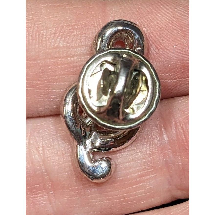 Other Vintage Signed Treble Clef Pave Silver Tone Lapel Pin Size ONE SIZE - 2 Thumbnail