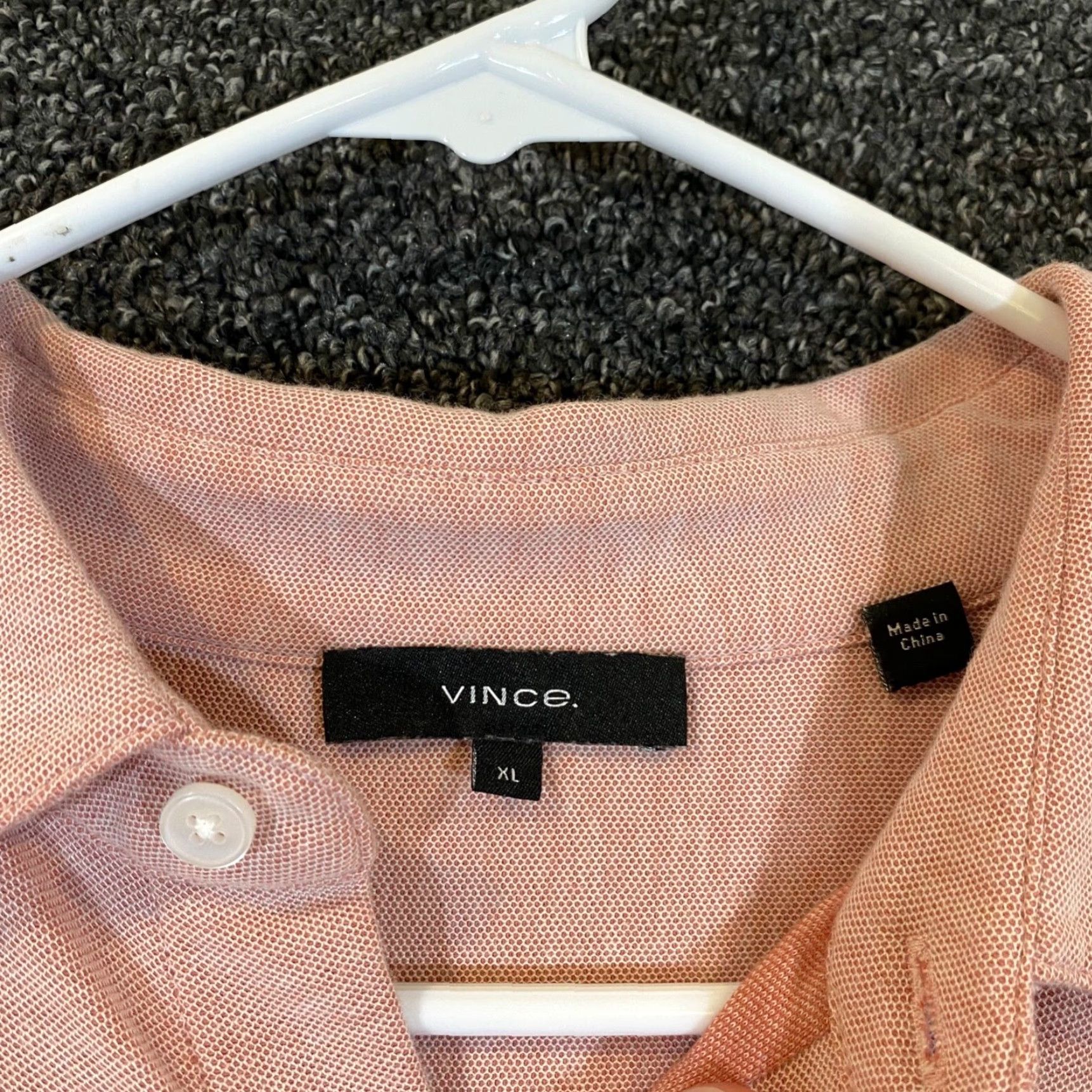 Vince Vince Shirt Mens XL Light Pink Button Up Casual Dress Top Long Sleeve Collared Size US XL / EU 56 / 4 - 2 Thumbnail