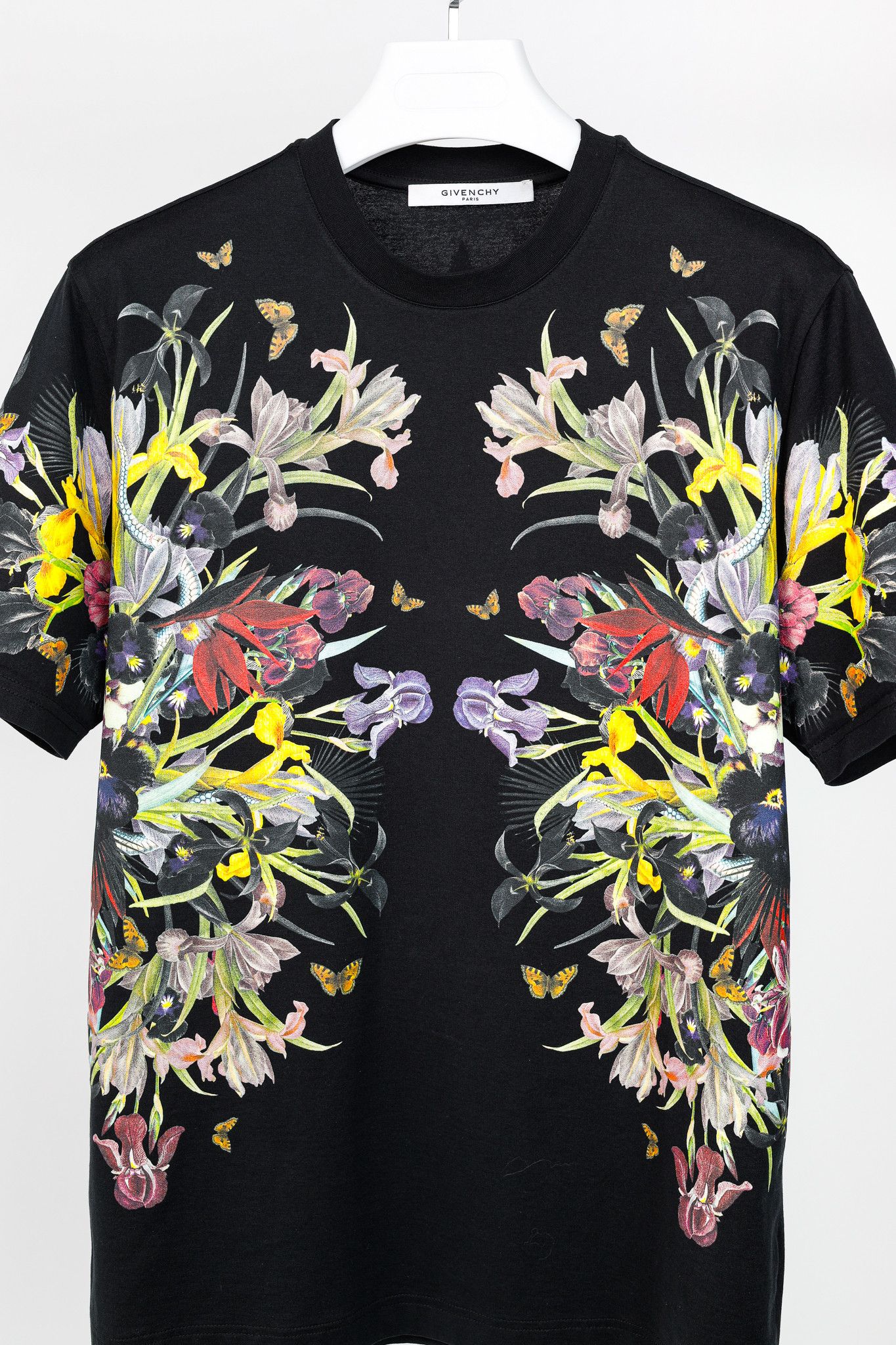 Givenchy Givenchy Black Multi Flowers Printed Cotton Jersey T-Shirt Size L / US 10 / IT 46 - 3 Thumbnail