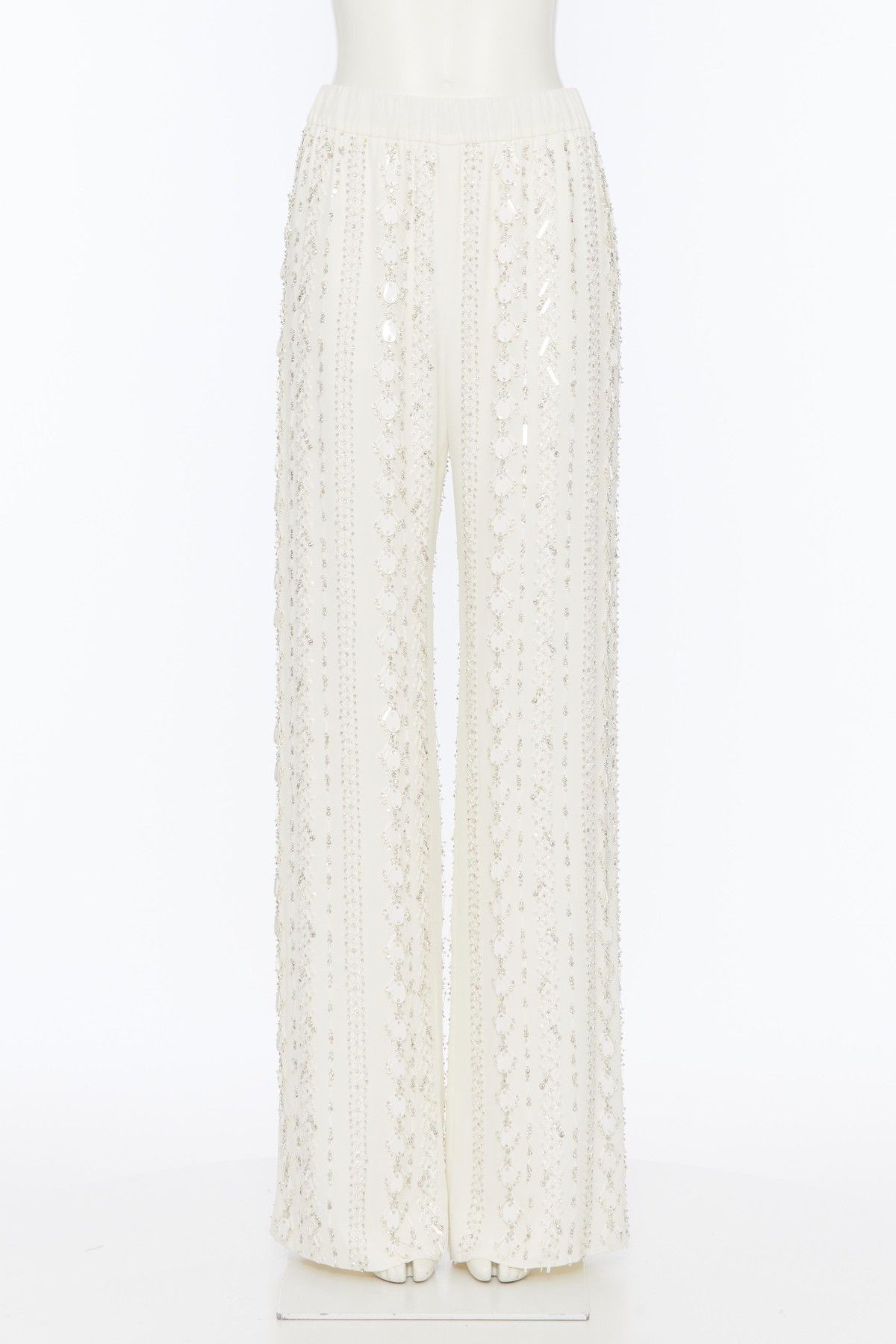 Valentino o1s1wg110525 Crepe Couture Trousers in White Size 28" / US 6 / IT 42 - 1 Thumbnail