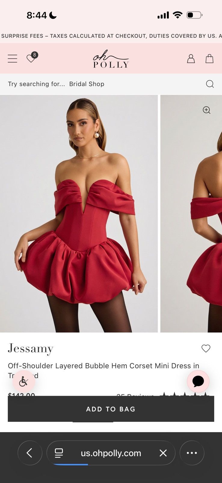 Other Oh Polly off-shoulder layered bubble hem corset mini dress Size XS / US 0-2 / IT 36-38 - 3 Thumbnail