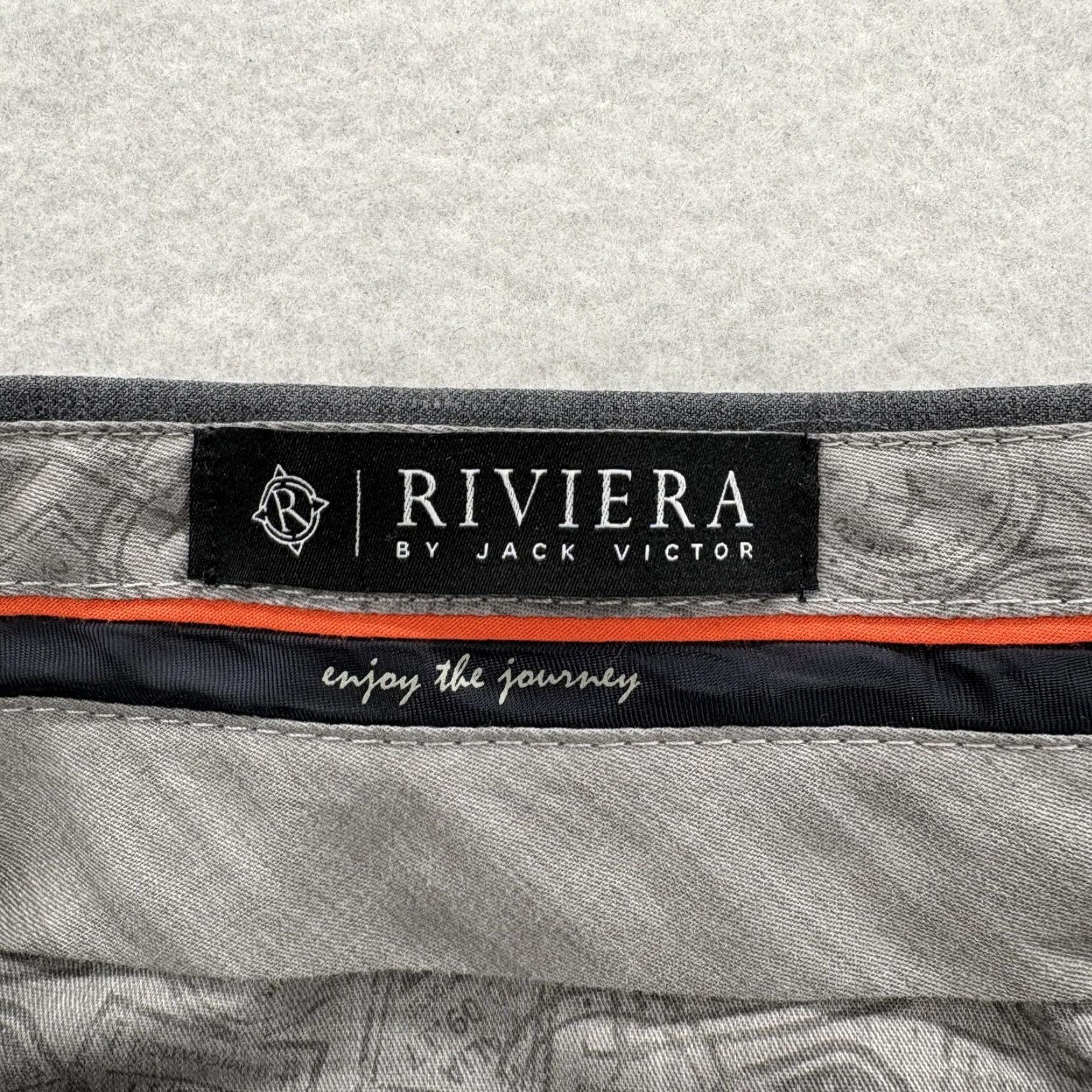 Vintage Riviera Jack Victor Pants Mens 36x28 Gray Traveller Wool Blend Dress Flex Formal Size US 36 / EU 52 - 4 Thumbnail